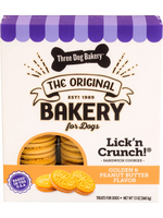 Three Dog Bakery Three Dog Bakery Lick'n Crunch Golden & Peanut Butter Dog Treats - 13 oz