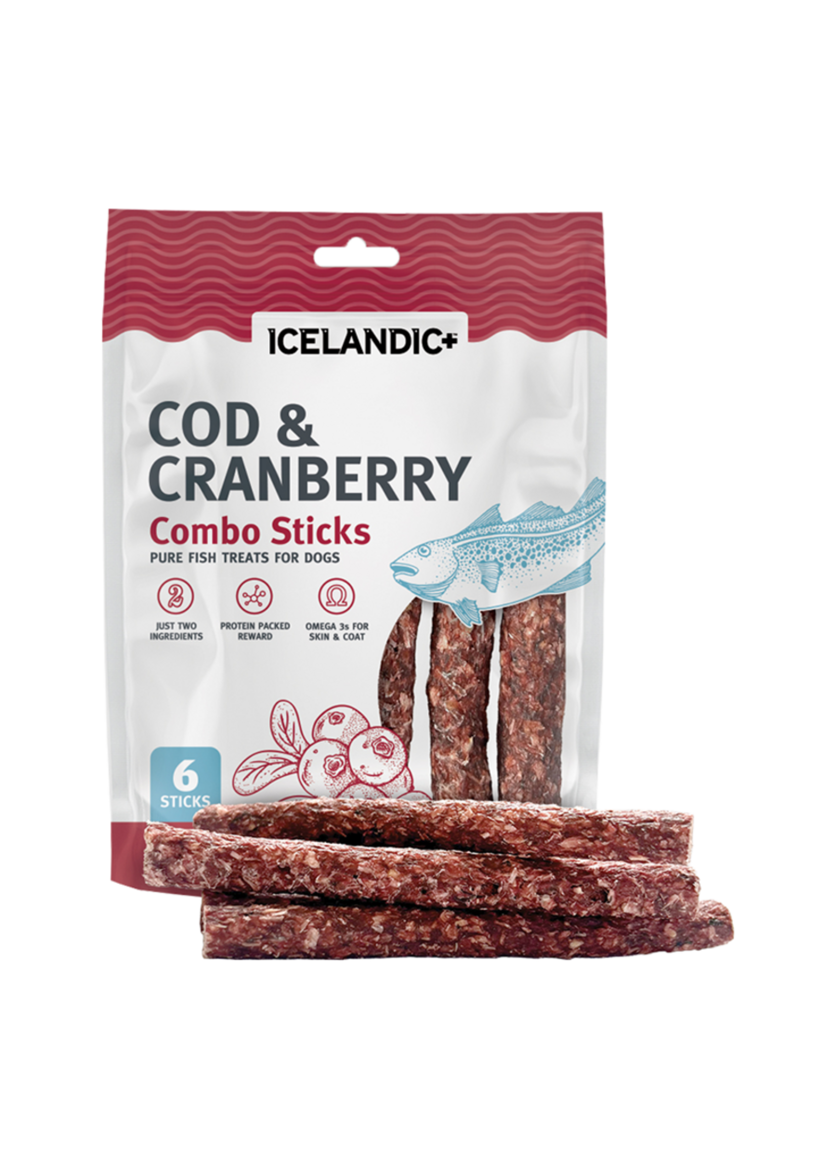 Icelandic+ Icelandic+ Cod & Cranberry Combo Sticks Dog Treats - 2 oz