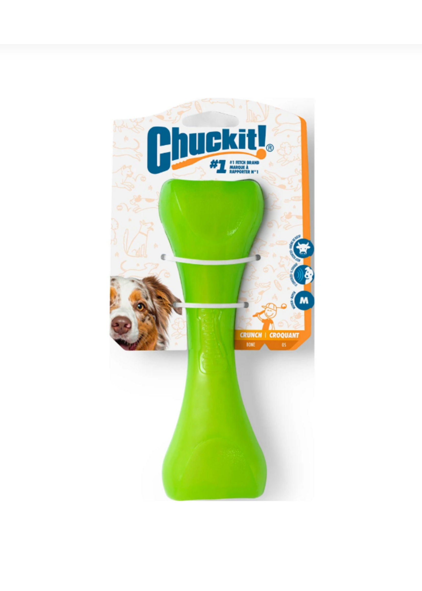 Petmate Chuckit! Hyper Bonz Crunch Bone Beef Scent Green Medium