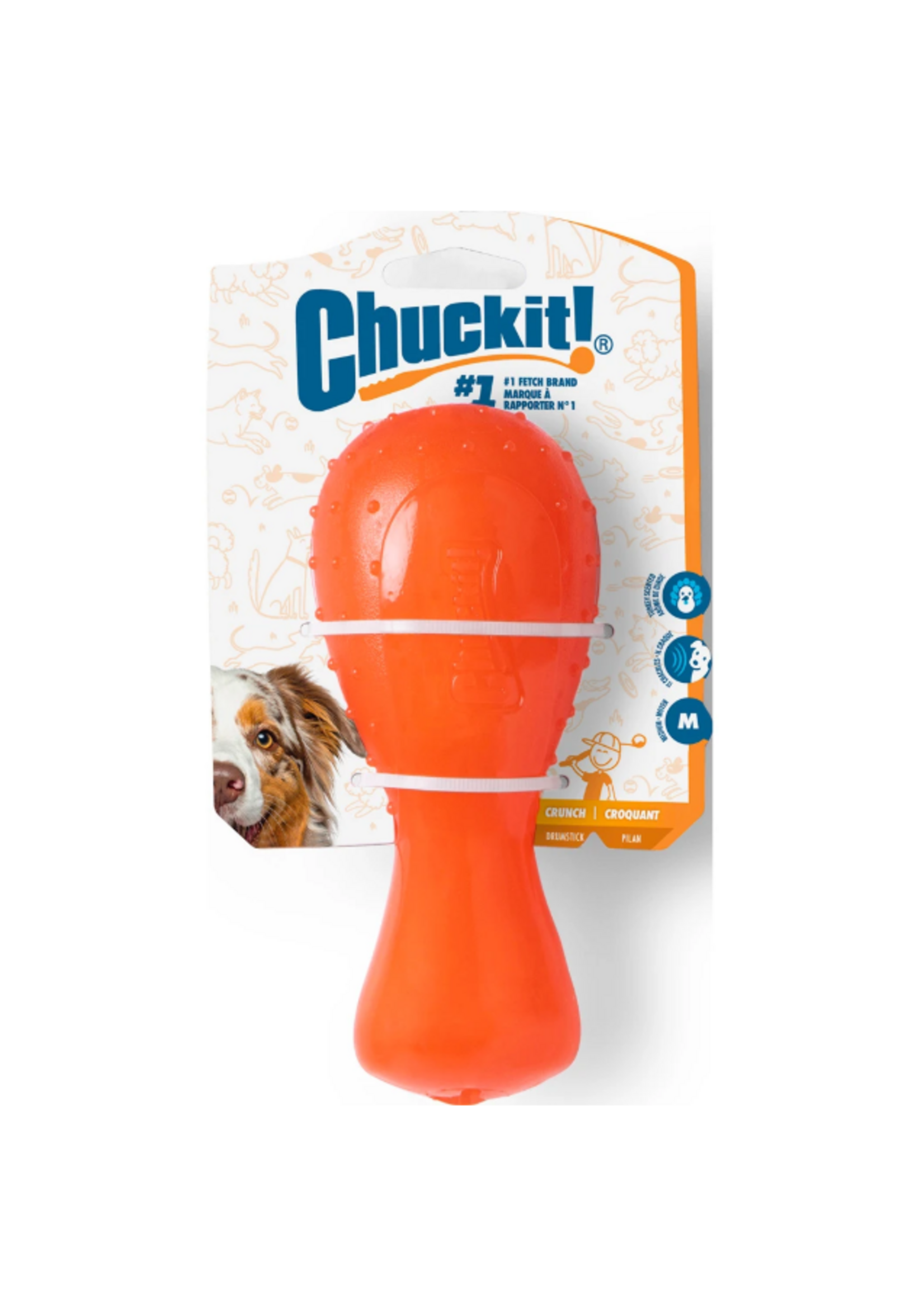 Petmate Chuckit! Hyper Bonz Crunch Drumstick Turkey Scent Orange Medium