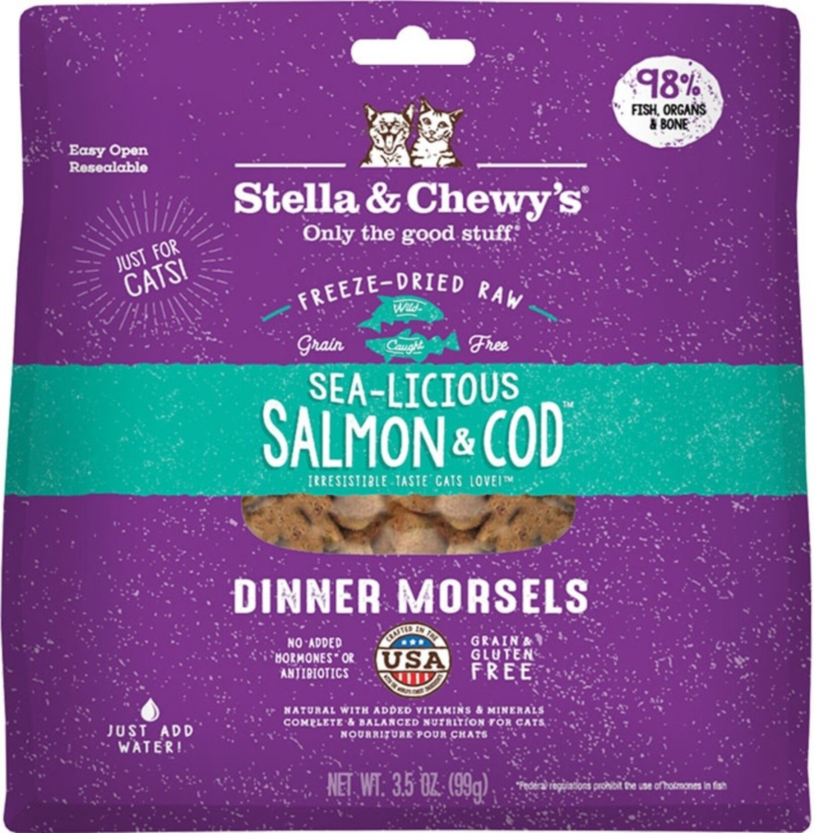 Stella & Chewy's Stella & Chewy's Sea-Licious Salmon & Cod Dinner Morsels Grain Free Freeze Dried Raw Cat Food - 3.5 Oz