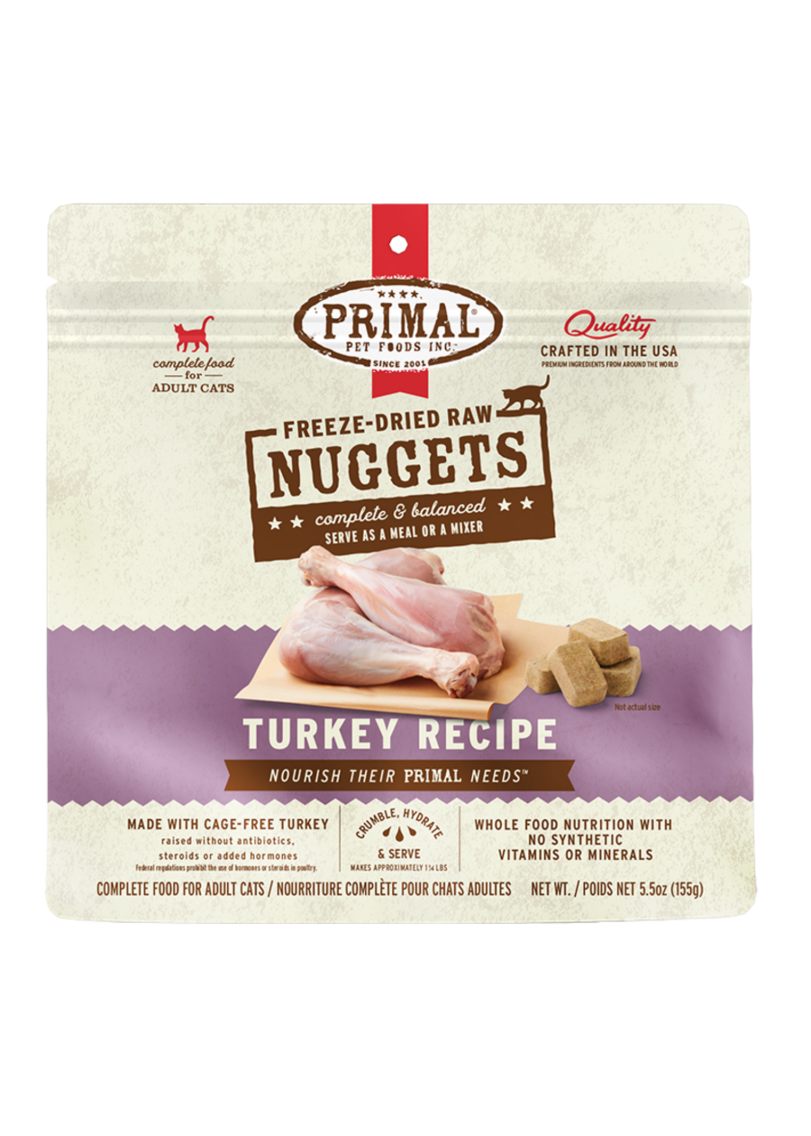 Primal Primal Freeze-Dried Raw Nuggets Turkey Dry Cat Food - 5.5 oz