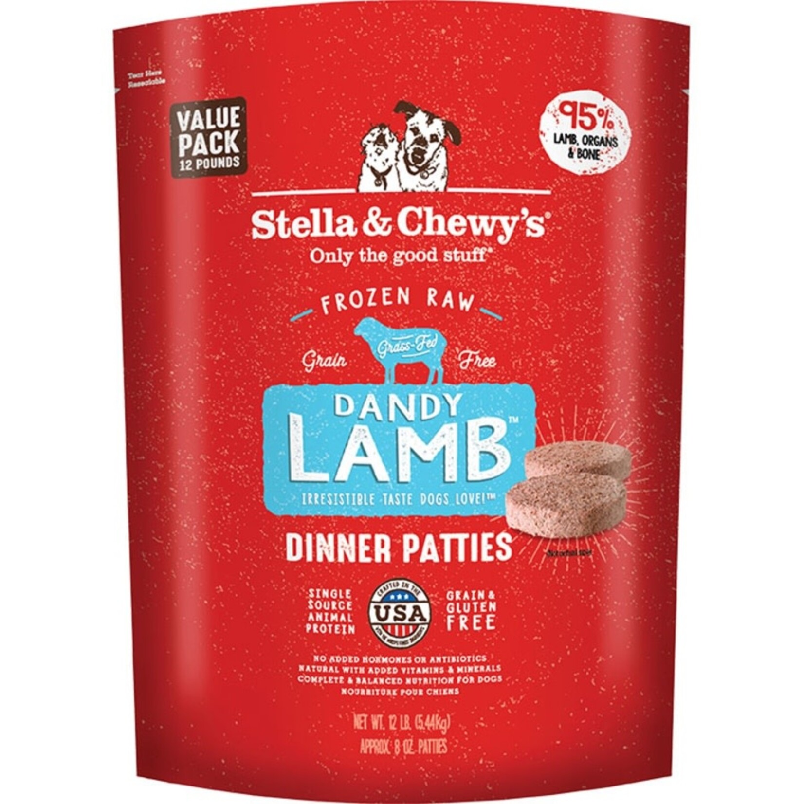 Stella & Chewy's Stella & Chewy's Dog Frozen Raw Dinner Patties - Dandy Lamb - 12 lb