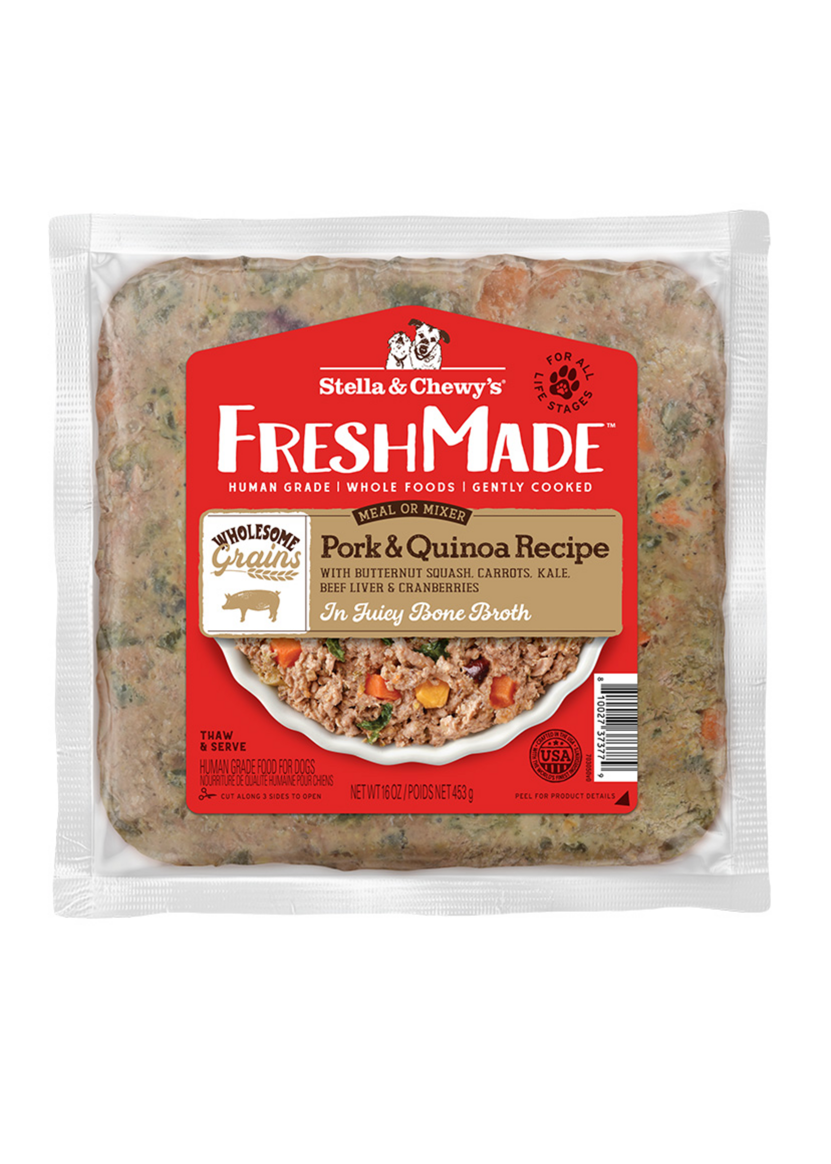 Stella & Chewy's Stella & Chewy's FreshMade Pork & Quinoa Frozen Dog Food - 16 oz