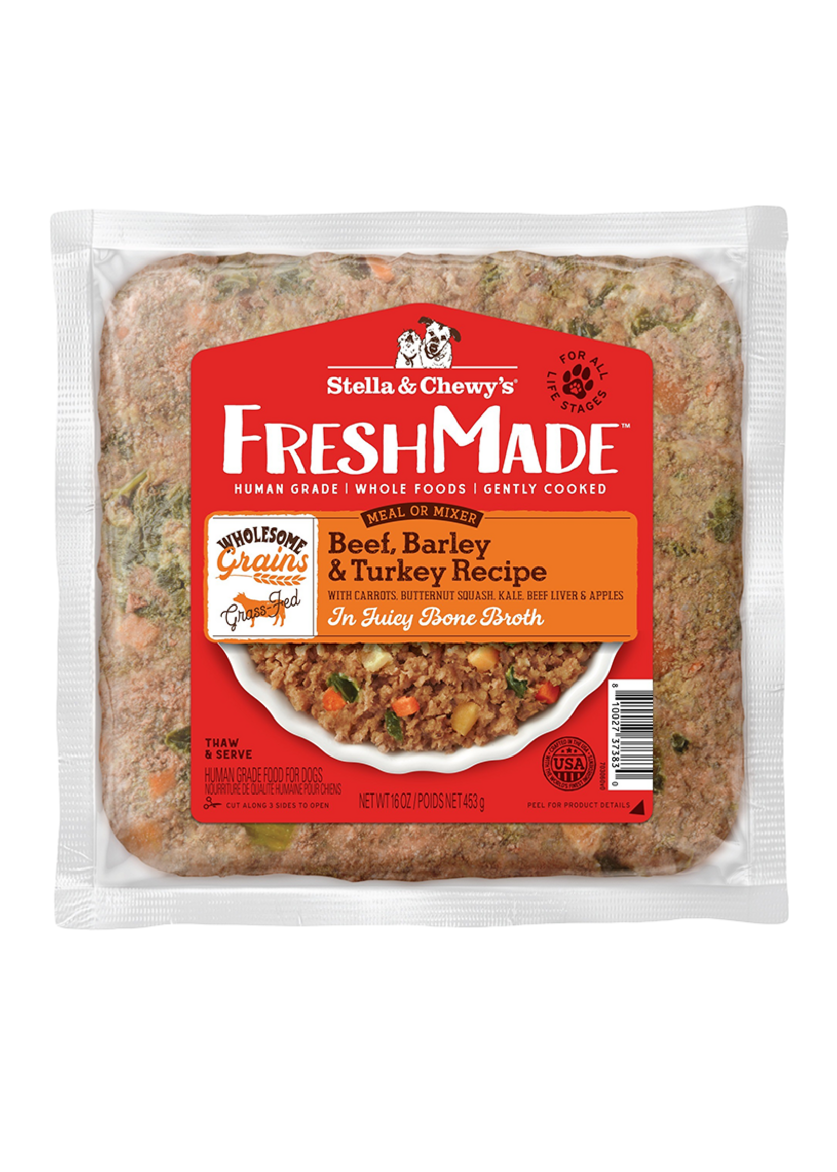 Stella & Chewy's Stella & Chewy's FreshMade Beef, Barley & Turkey Frozen Dog Food - 16 oz