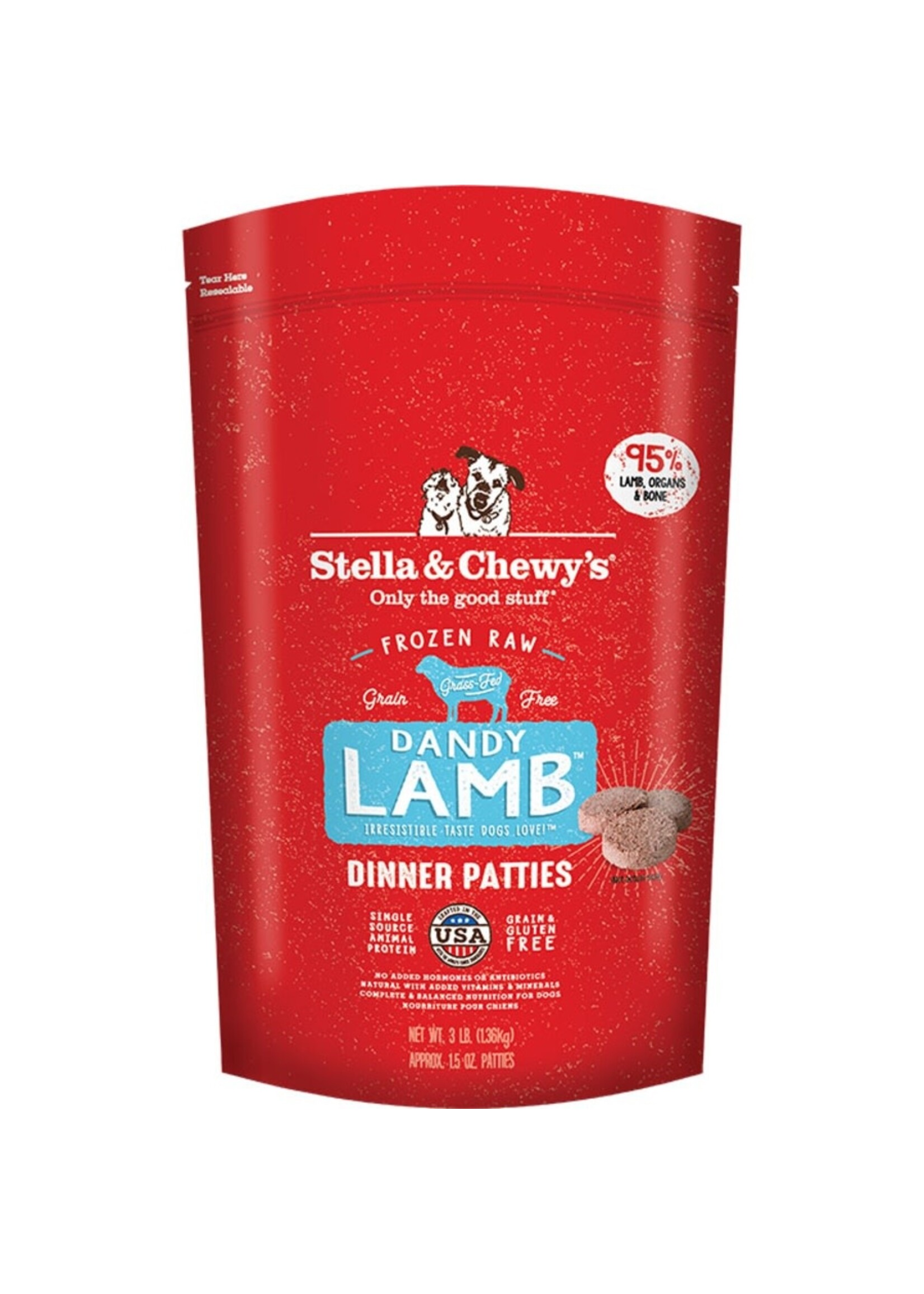 Stella & Chewy's Stella & Chewy's Dog Frozen Raw Dinner Patties - Dandy Lamb - 3 lb