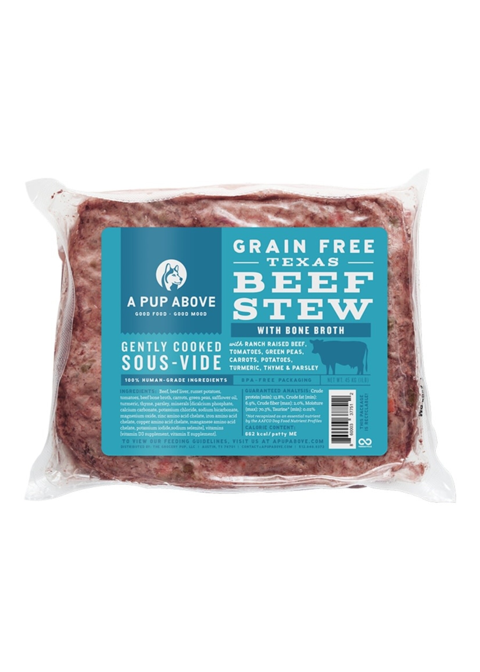 A Pup Above Frozen Dog Food - Texas Beef Stew - 1 lb