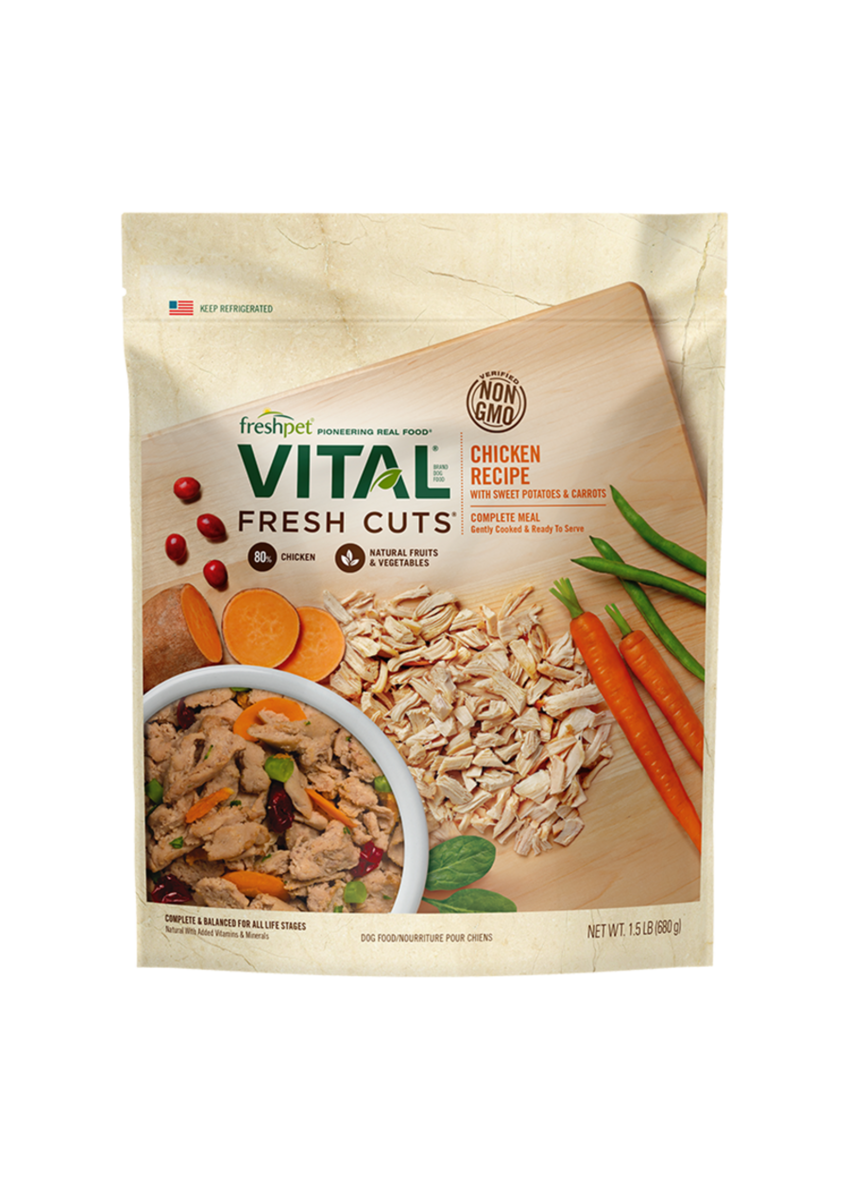 FreshPet Vital Fresh Cuts Chicken Recipe Refrigerated Dog Food - 1.5 lb Bag