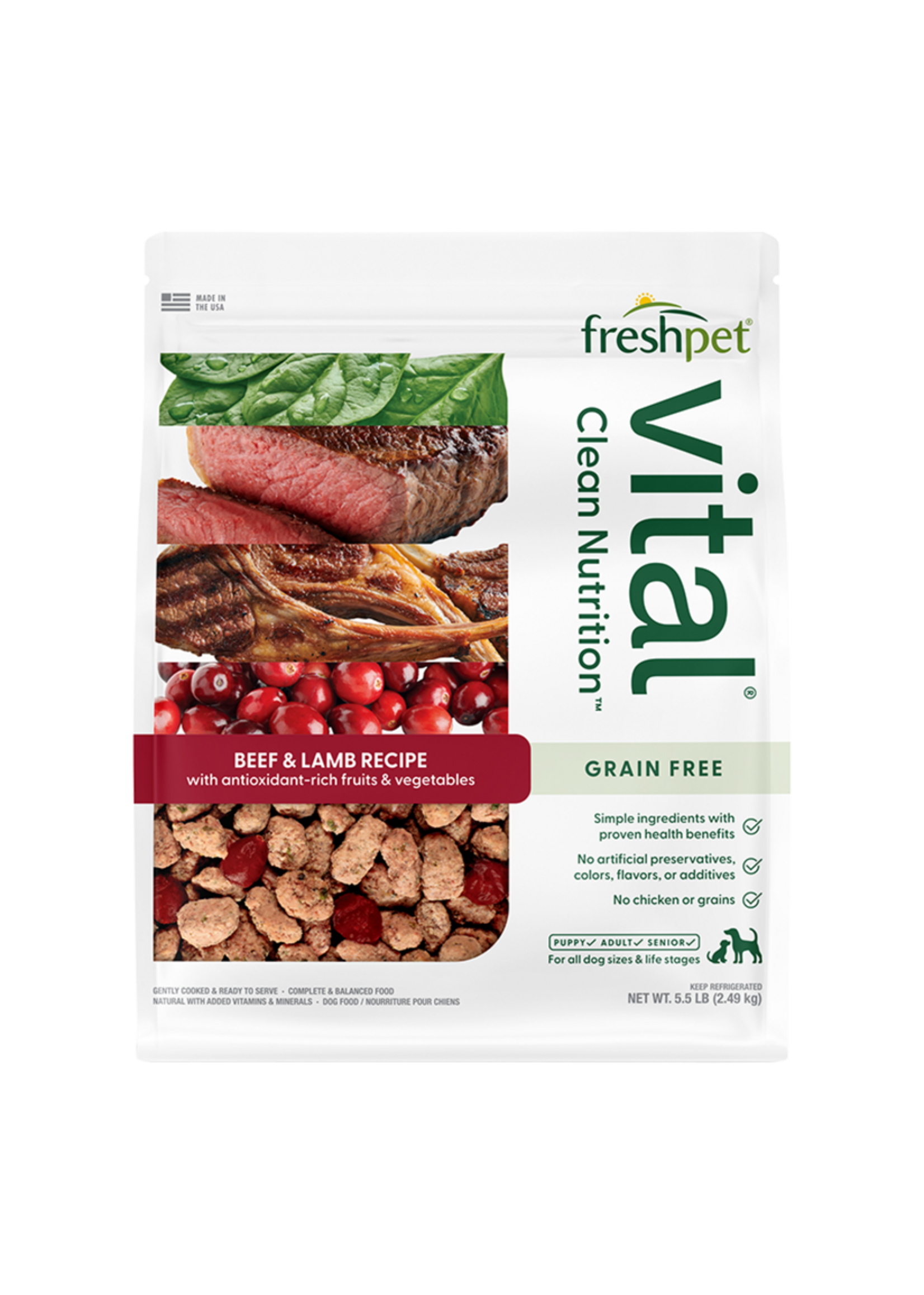 FreshPet Vital Beef & Lamb Recipe Refrigerated Dog Food - 5.5 lb Bag