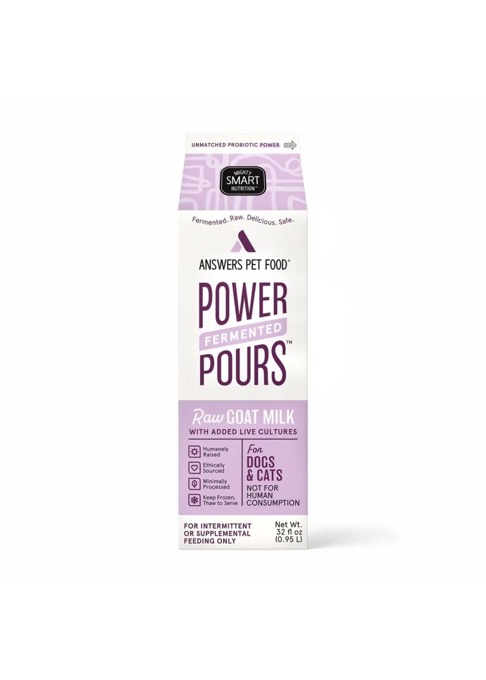 Answers Power Pours Frozen Raw Goat Milk for Dogs & Cats  - 32 fl oz