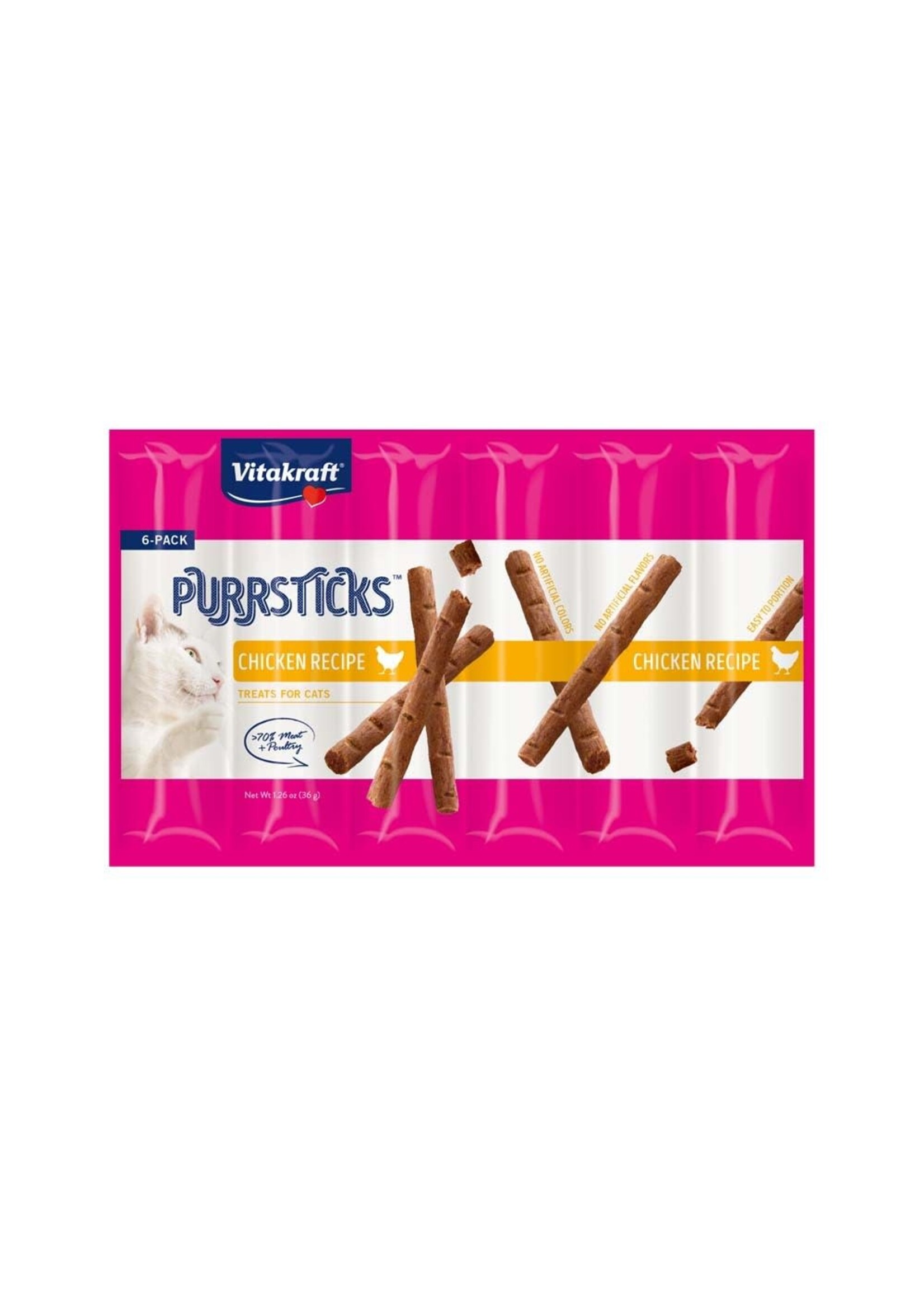 Vitakraft Sun Seed Vitakraft Purrsticks Chicken Recipe Cat Treats - 6 Pack