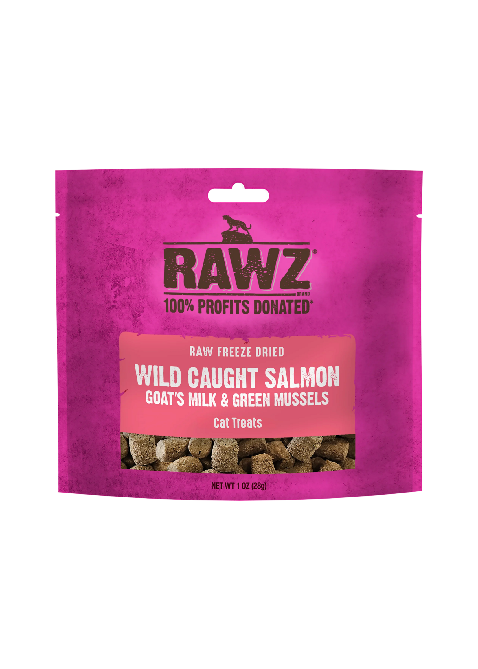 RAWZ Rawz Freeze Dried Wild Caught Salmon, Goat's Milk & Green Mussels Cat Treats - 1 oz
