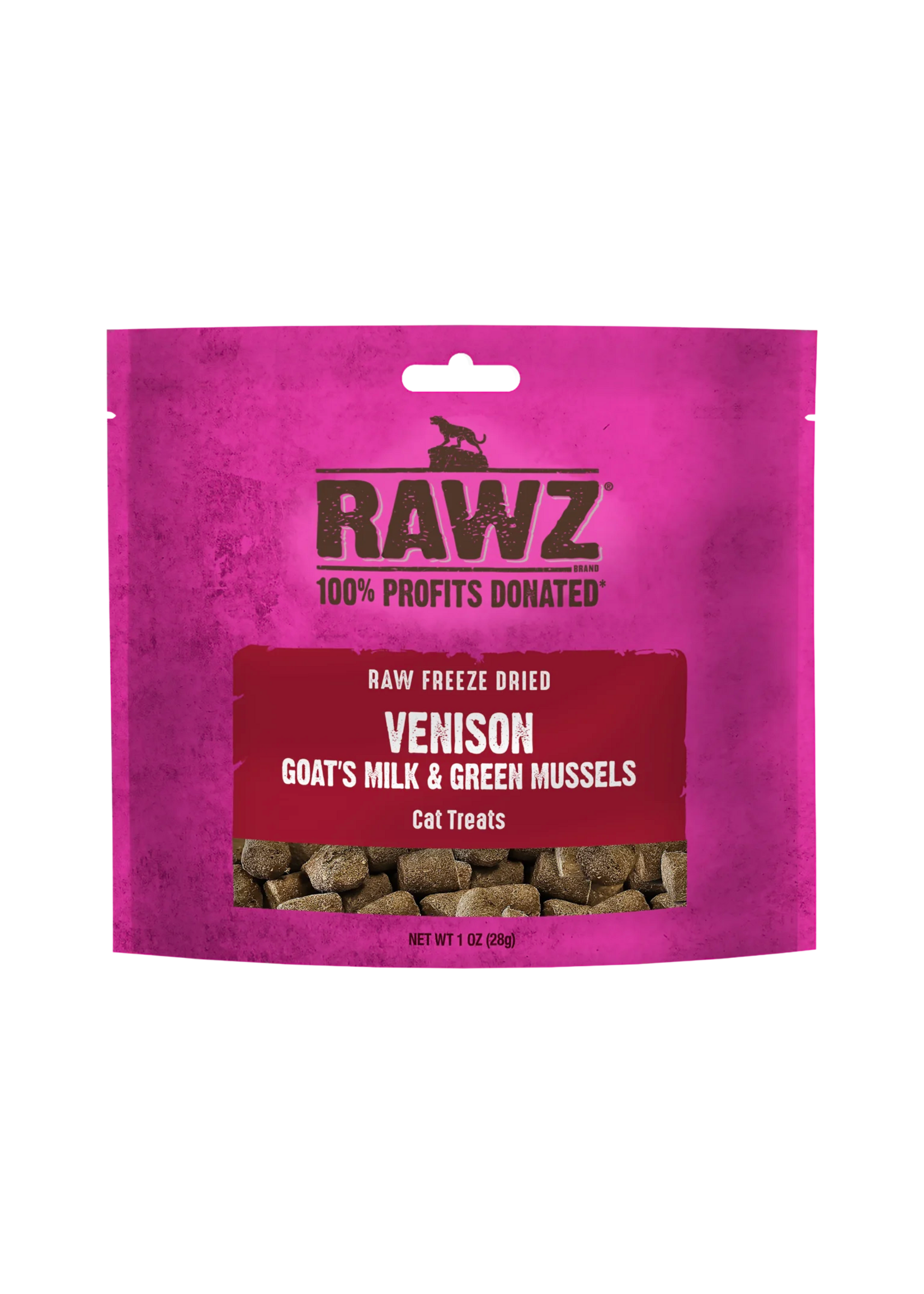 RAWZ Rawz Freeze Dried Venison, Goat's Milk & Green Mussels Cat Treats - 1 oz