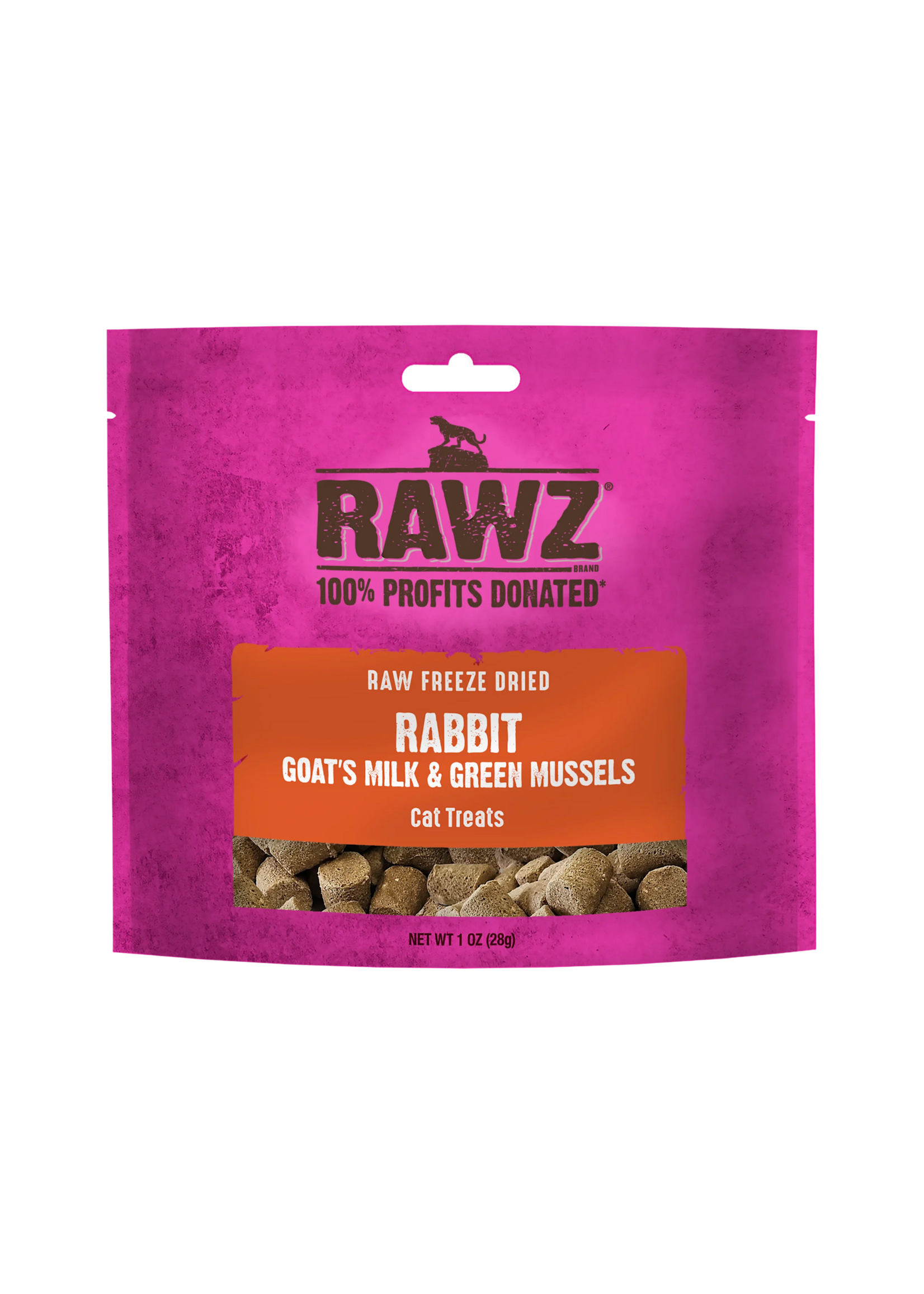 RAWZ Rawz Freeze Dried Rabbit, Goat's Milk & Green Mussels Cat Treats - 1 oz