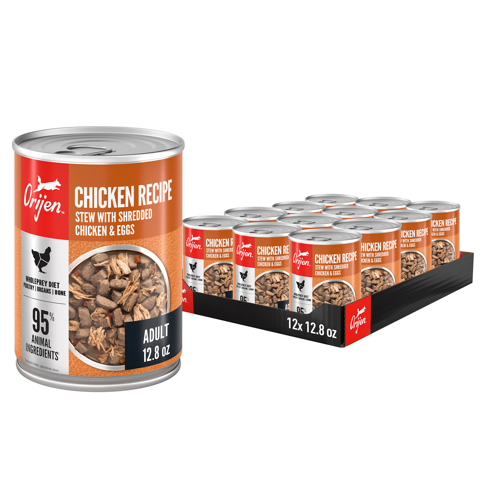 Orijen Orijen Chicken Stew with Shredded Chicken & Eggs Wet Dog Food Cans - 12.8 oz, Case of 12