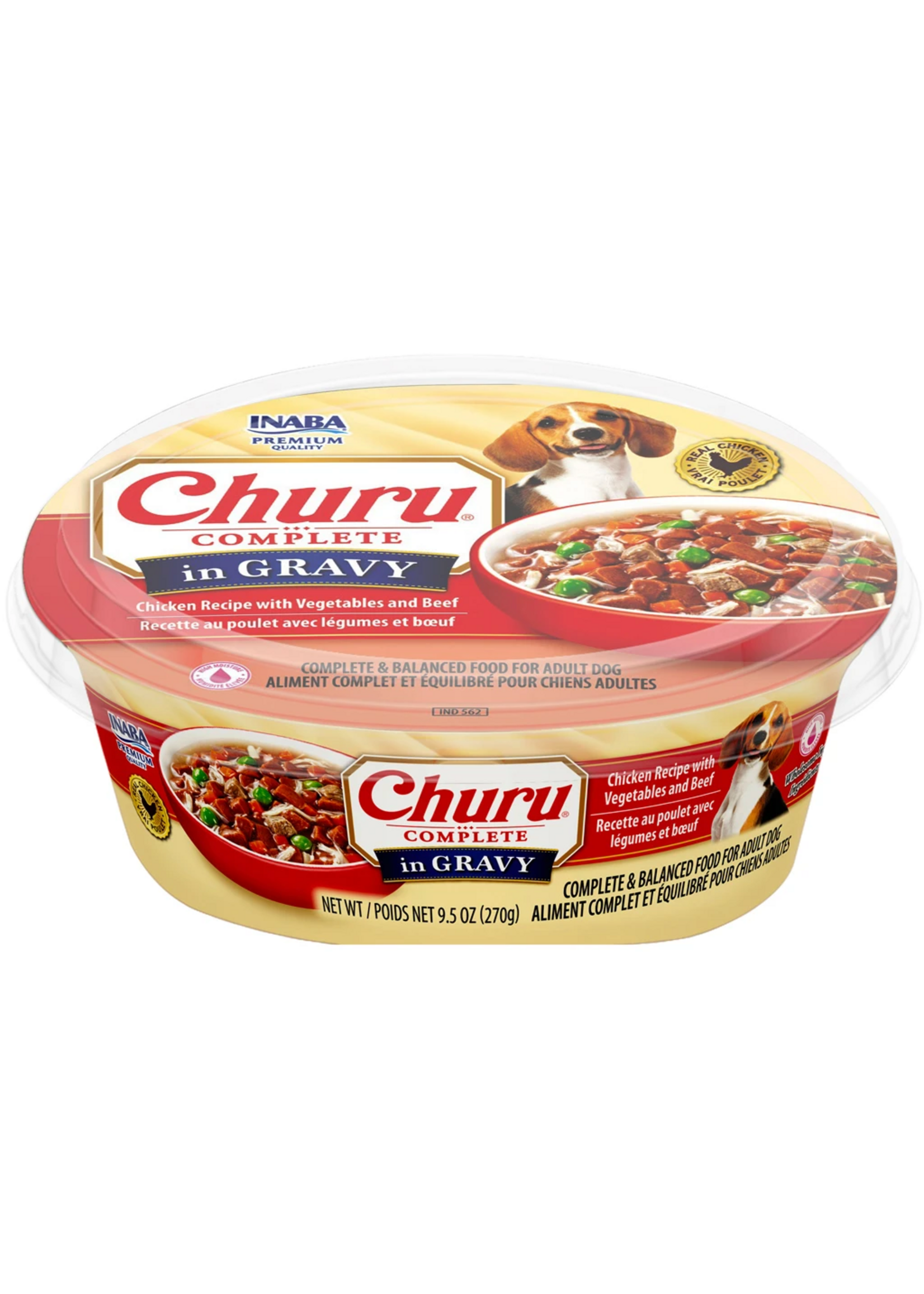 Inaba Inaba Churu Complete Gravy Wet Dog Food - Chicken Recipe with Vegetables & Beef - 9.5 oz