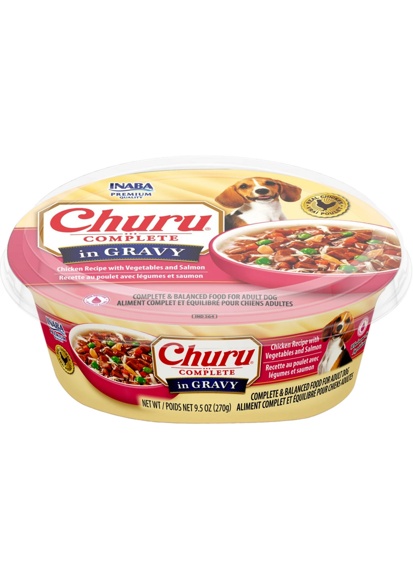 Inaba Inaba Churu Complete Gravy Wet Dog Food - Chicken with Vegetables & Salmon - 9.5 oz
