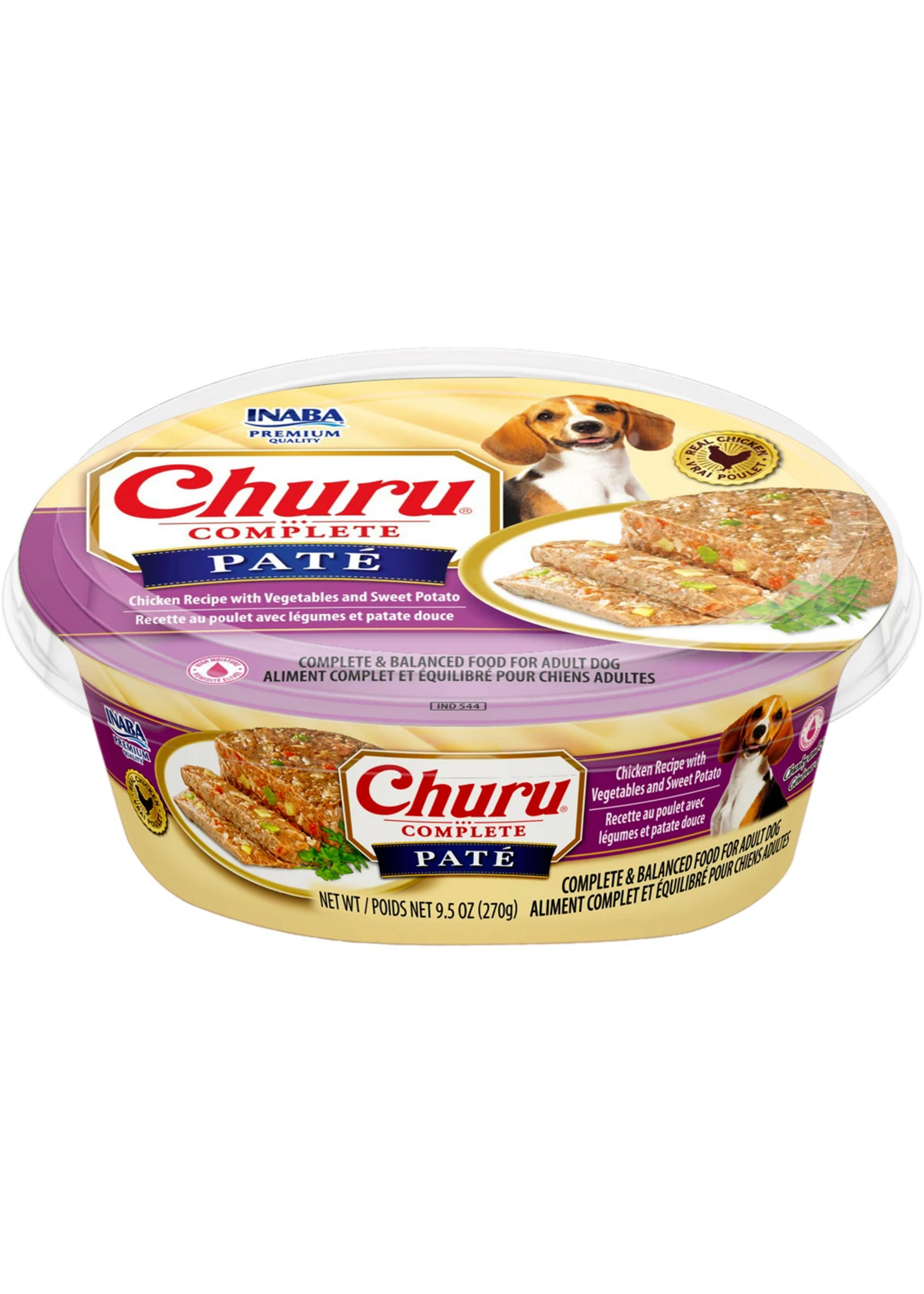 Inaba Inaba Churu Complete Pate Wet Dog Food - Chicken with Vegetables & Sweet Potato - 9.5 oz