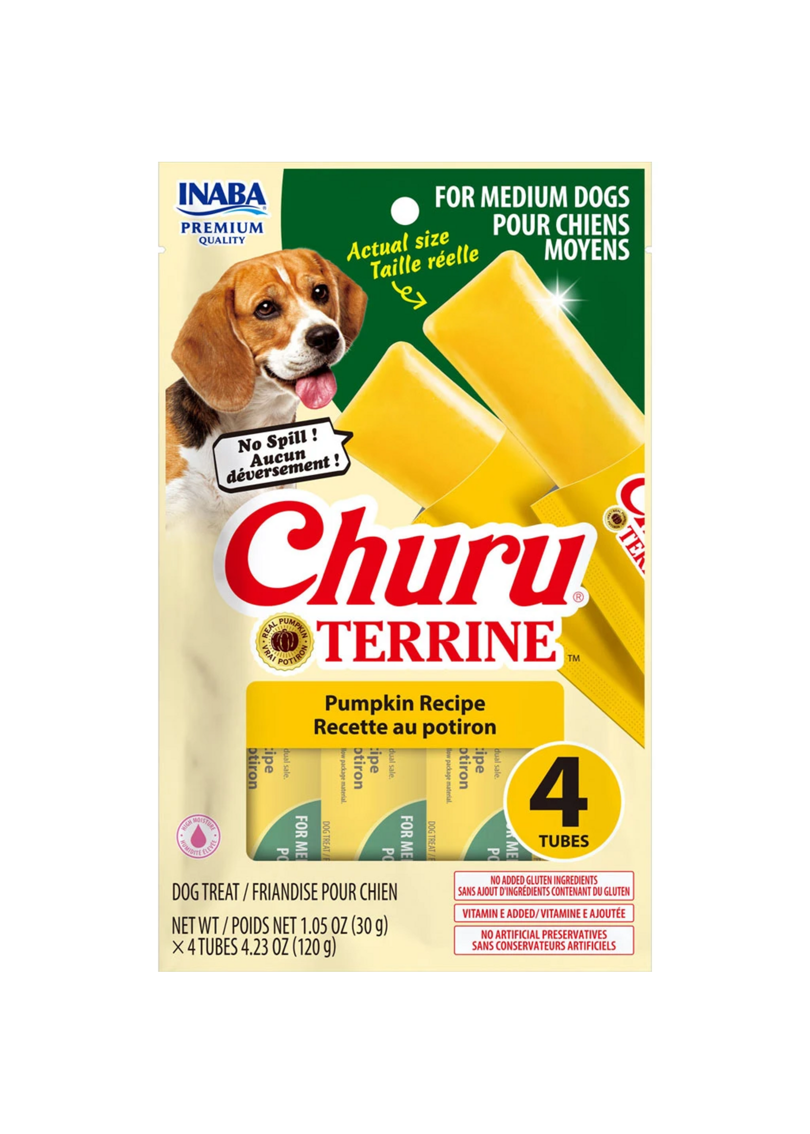 Inaba Inaba Churu Terrine Medium Dog Treats Pumpkin - 1.05 oz, 4 Tubes