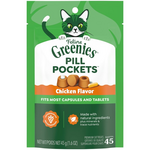Greenies Feline Greenies Pill Pockets Cat Treats - Chicken Flavor - 1.6 oz, 45 Count