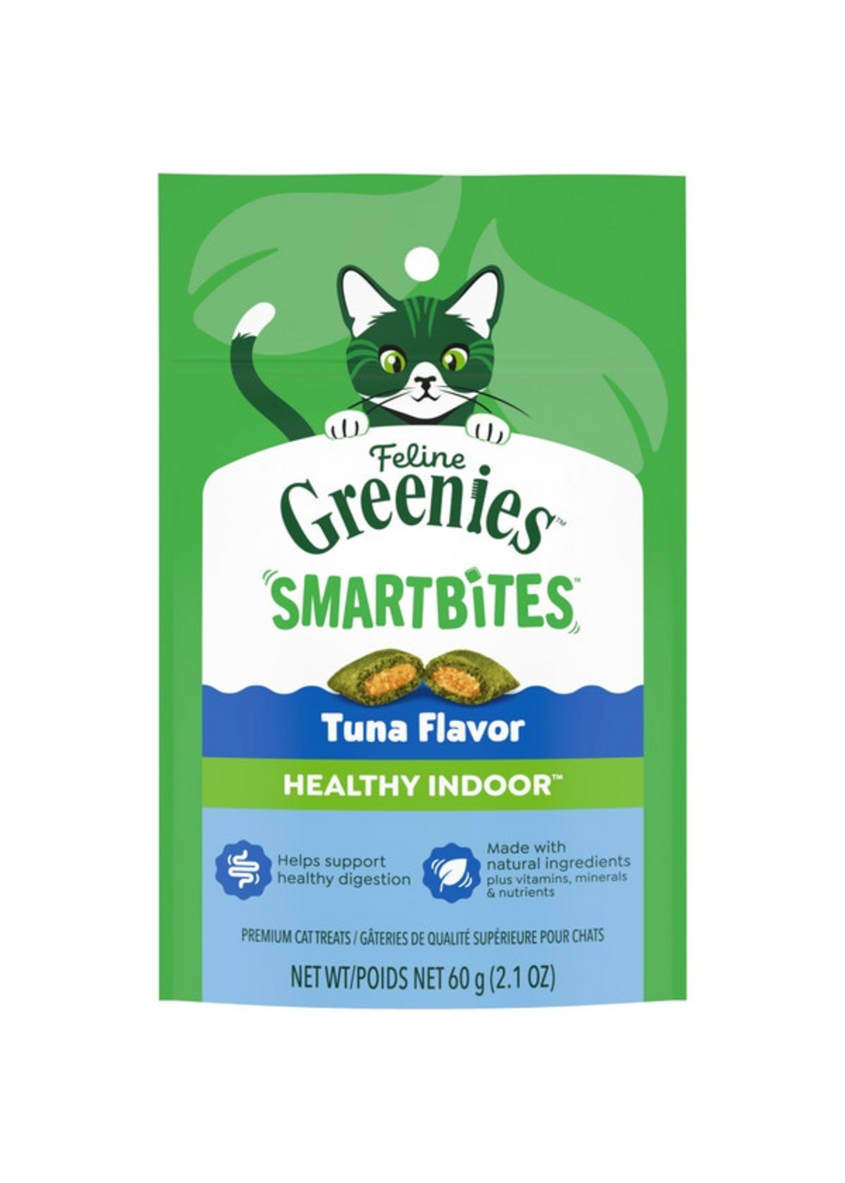 Greenies Feline Greenies Smartbites Cat Treats - Healthy Indoor Tuna Flavor - 2.1 oz