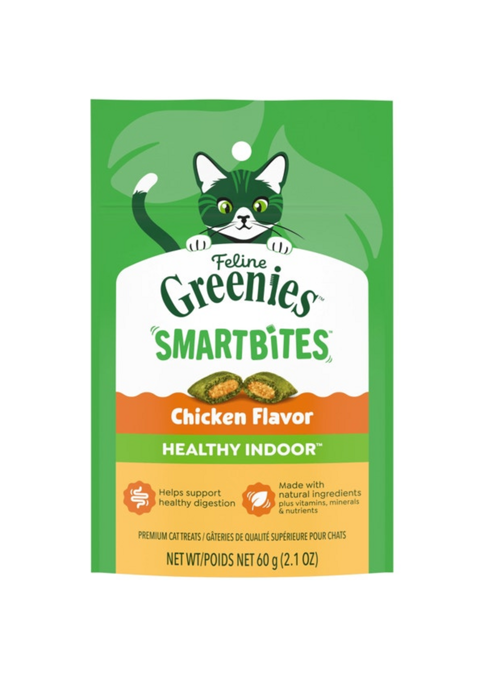Greenies Feline Greenies Smartbites Cat Treats - Healthy Indoor Chicken Flavor - 2.1 oz