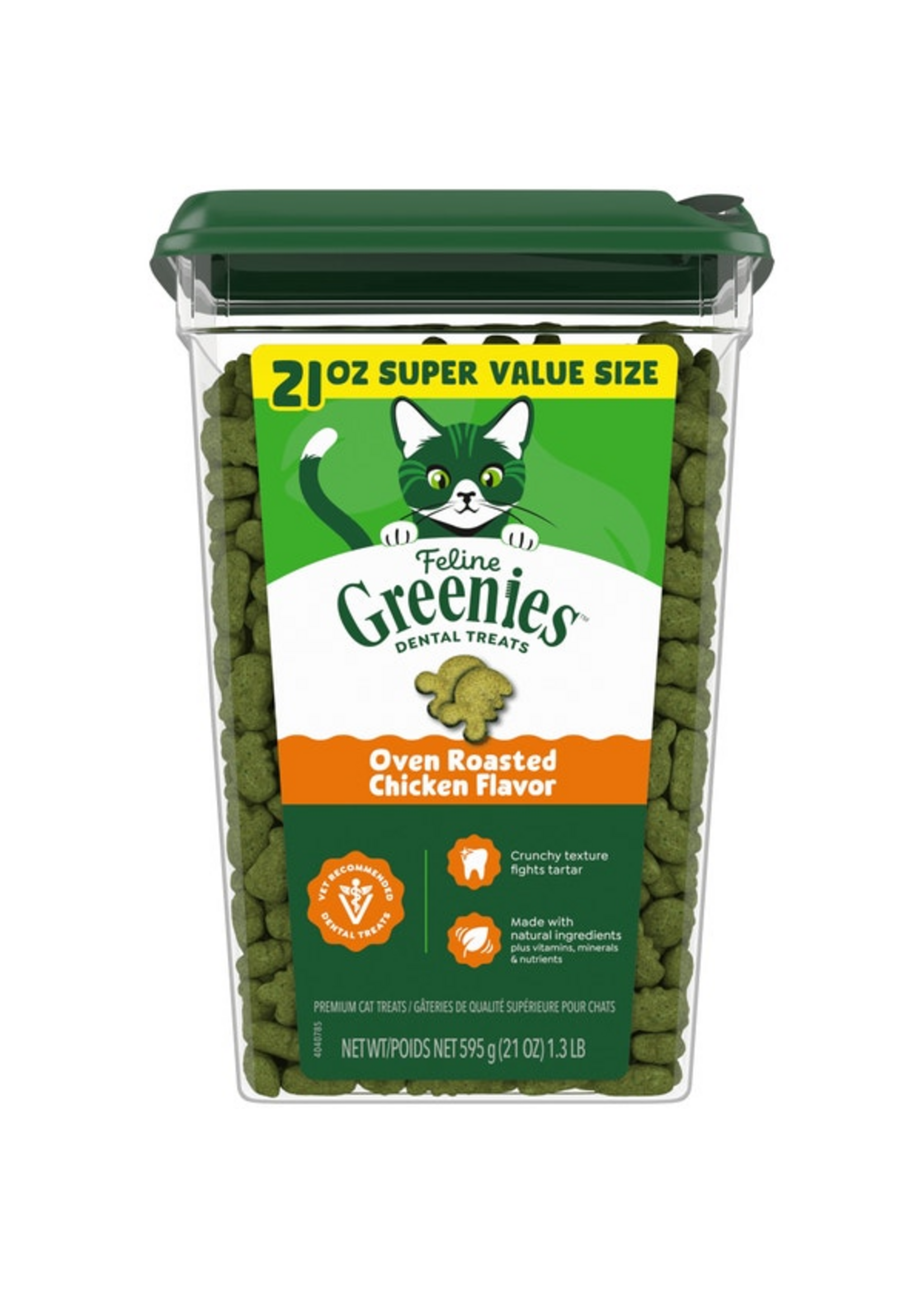 Greenies Feline Greenies Dental Cat Treats - Oven Roasted Chicken Flavor - 21 oz