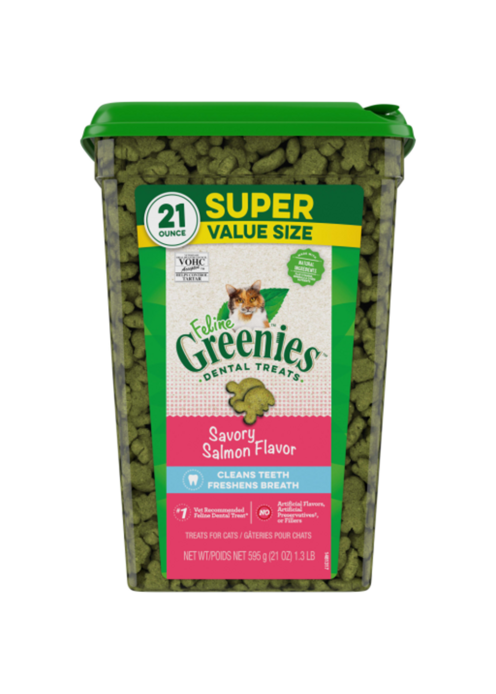 Greenies Feline Greenies Dental Cat Treats - Savory Salmon Flavor - 21 oz