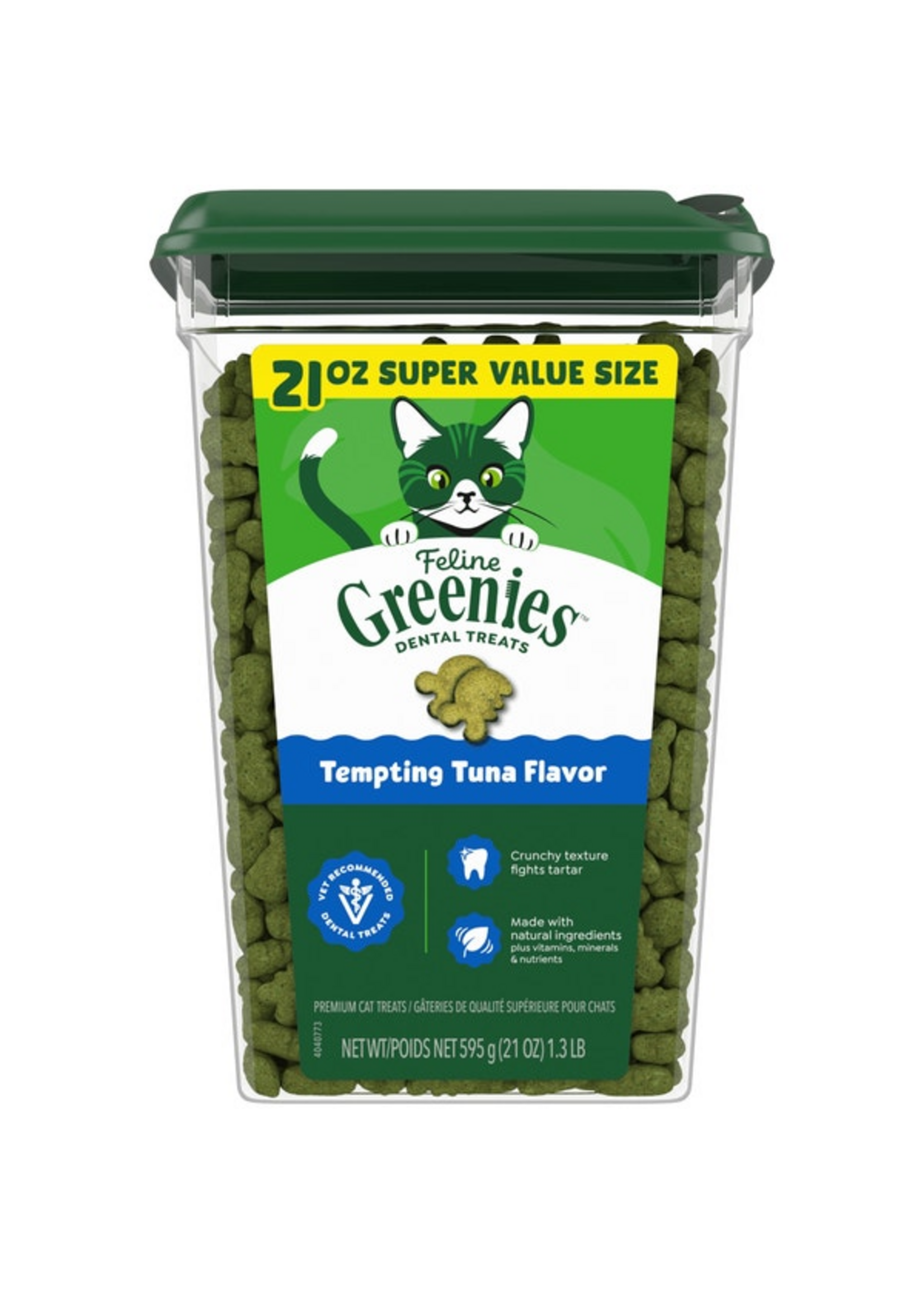 Greenies Feline Greenies Dental Cat Treats - Tempting Tuna Flavor - 21 oz
