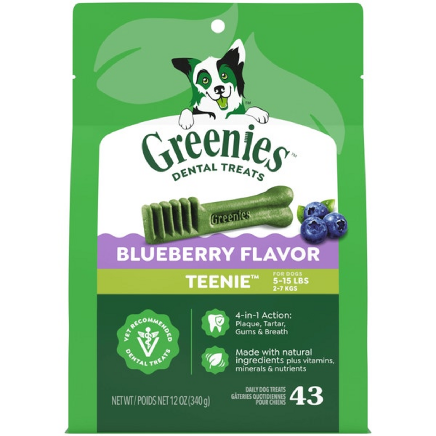 Greenies Greenies Blueberry Teenie Dog Dental Dog Treats  - 12 oz, 43 Count
