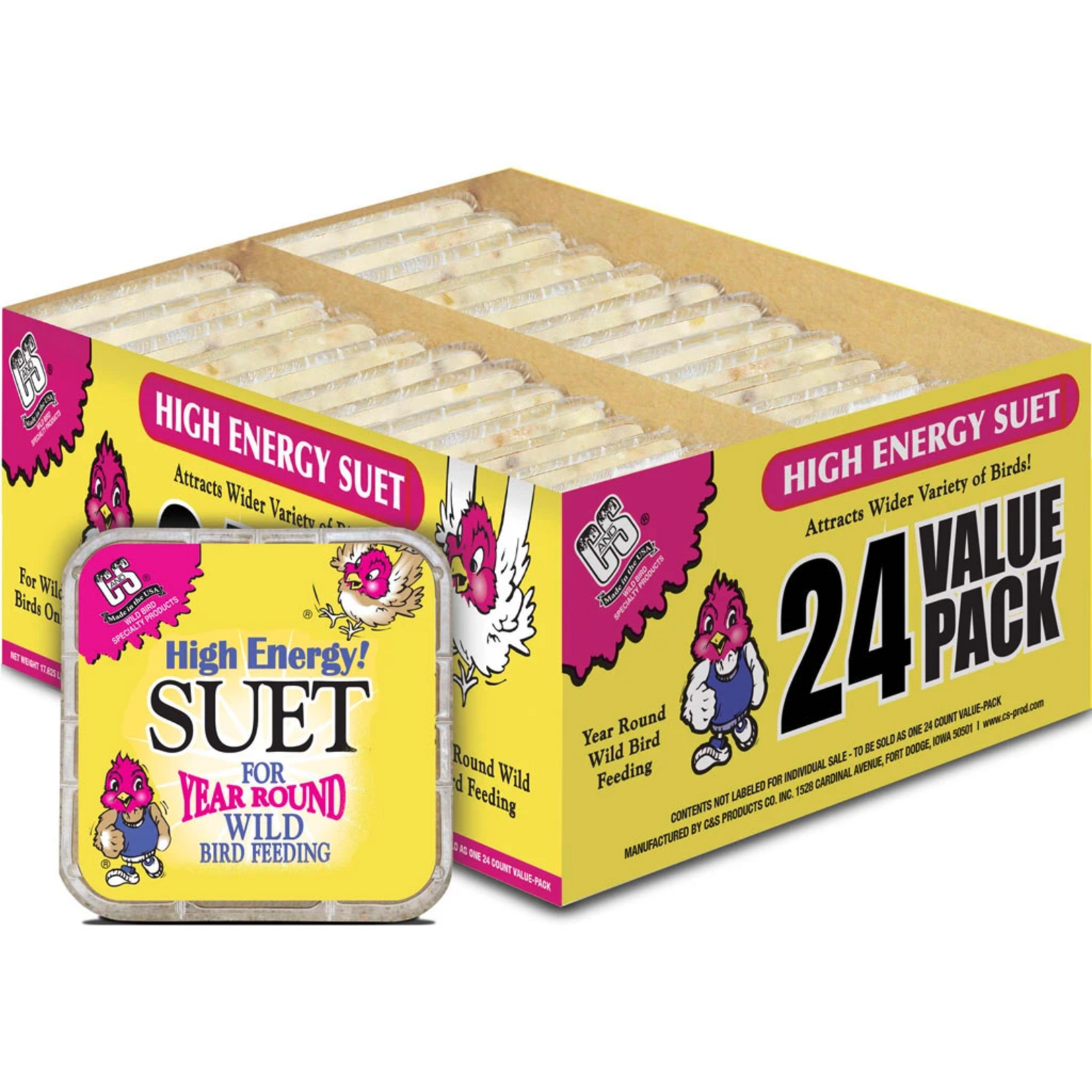 C&S Products C&S Wild Bird Suet - High Energy Value Pack - 11.75 oz, 24 Pack