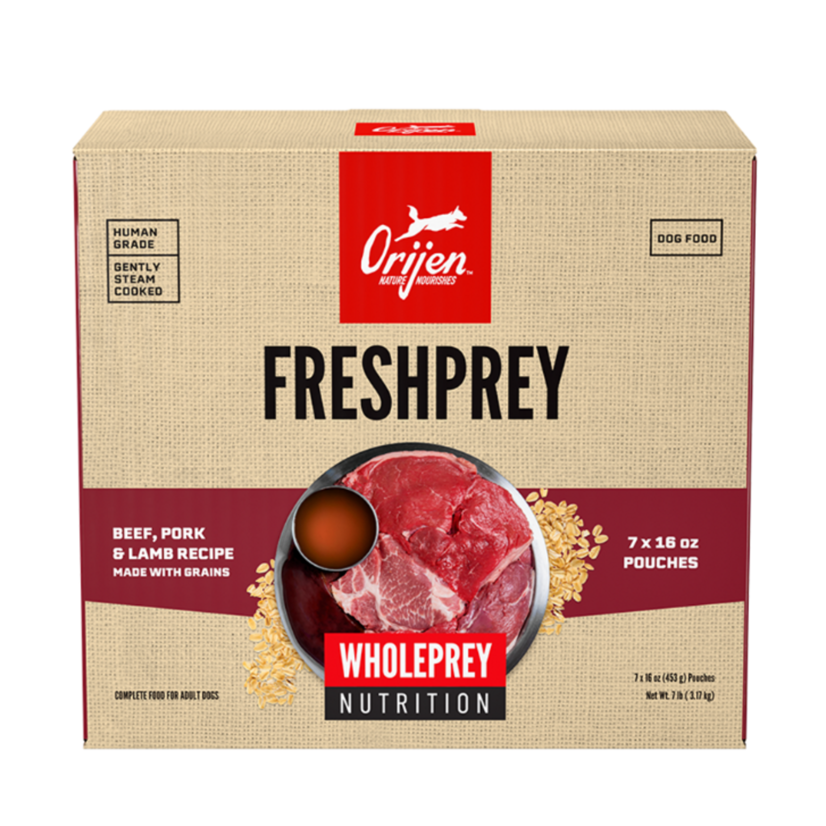 Orijen Orijen FreshPrey Frozen Dog Food - Beef, Pork & Lamb + Grains - 7 lb, Bulk Box