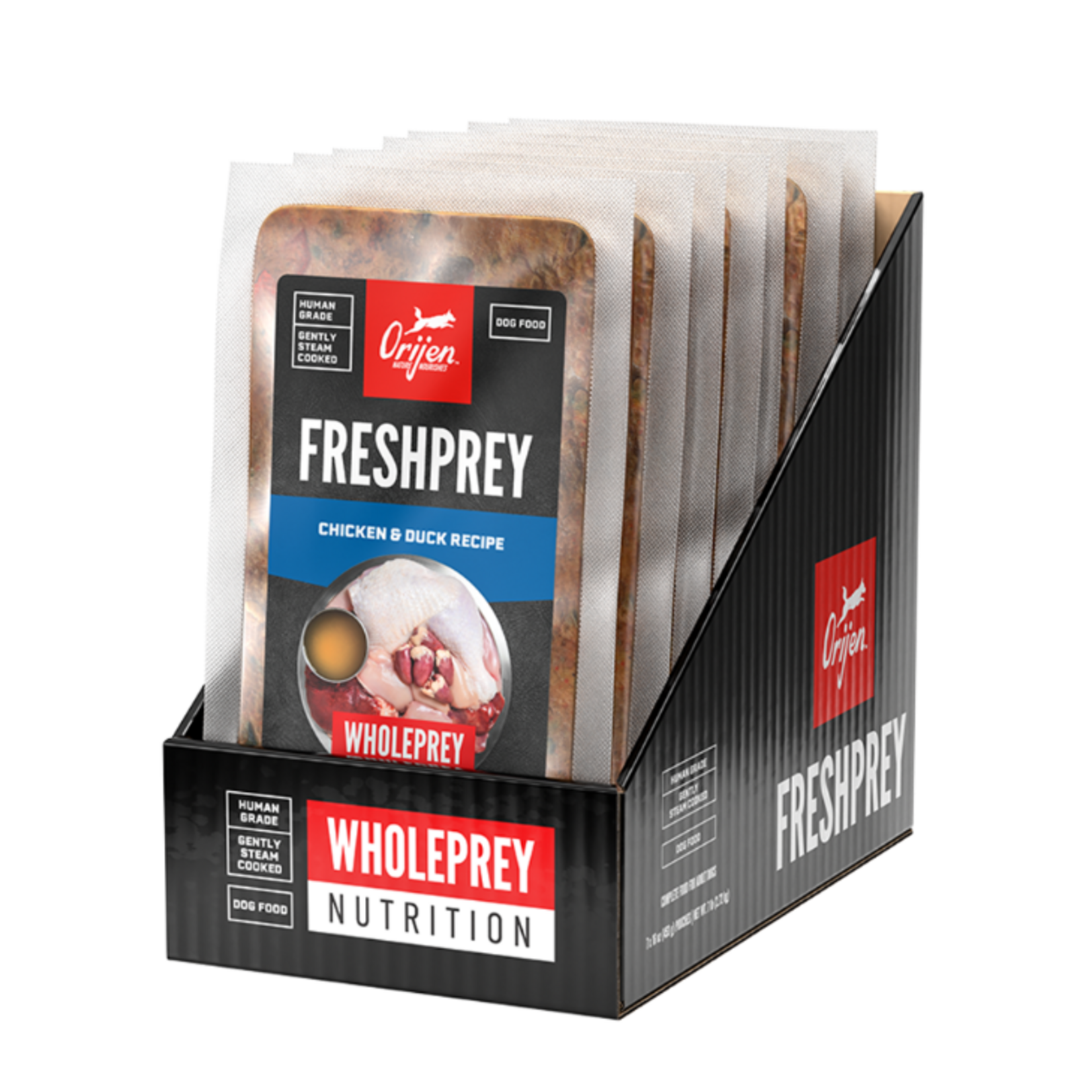 Orijen Orijen FreshPrey Frozen Dog Food - Chicken & Duck - 1 lb, Box of 7