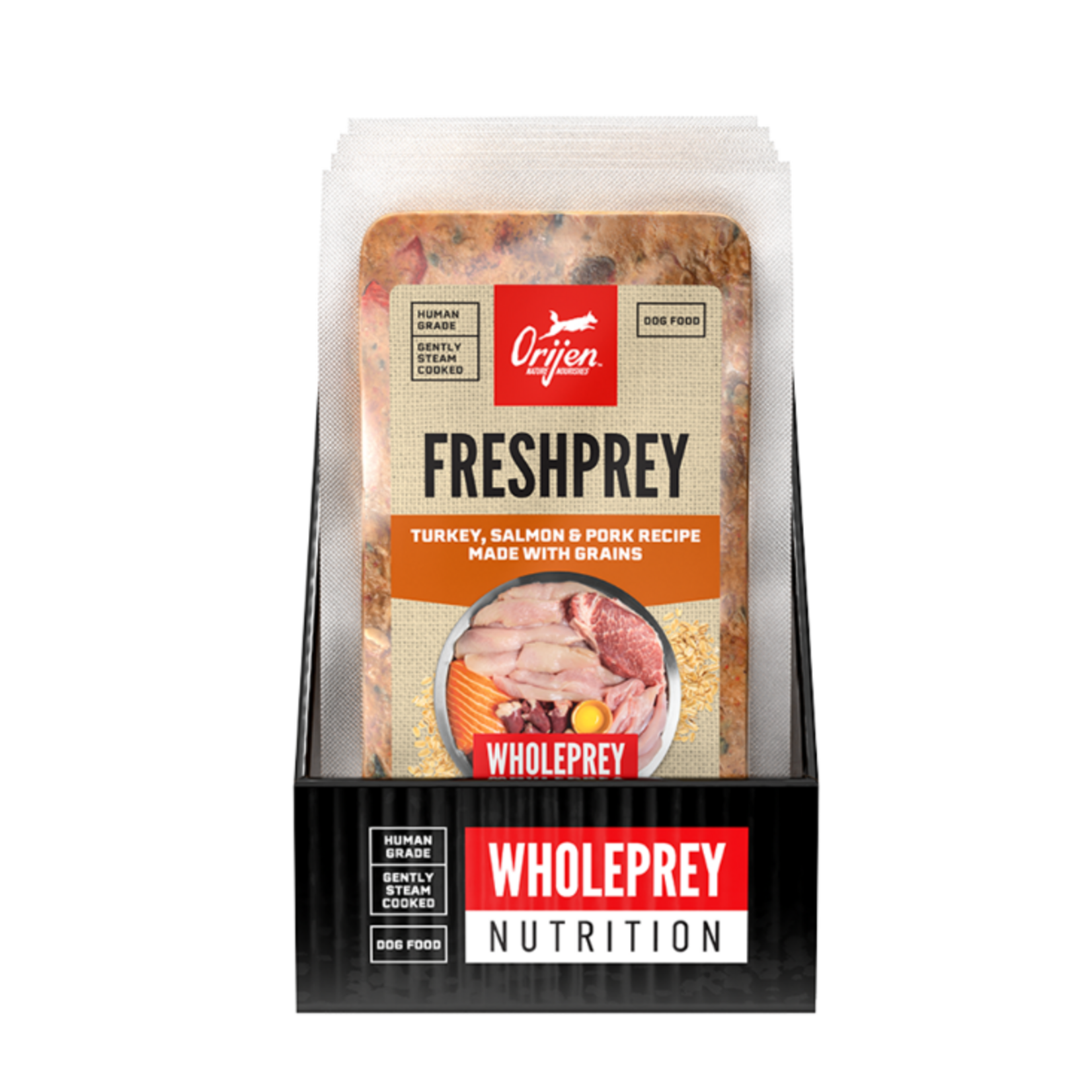 Orijen Orijen FreshPrey Frozen Dog Food - Turkey, Salmon & Pork + Grains - 1 lb, Box of 7