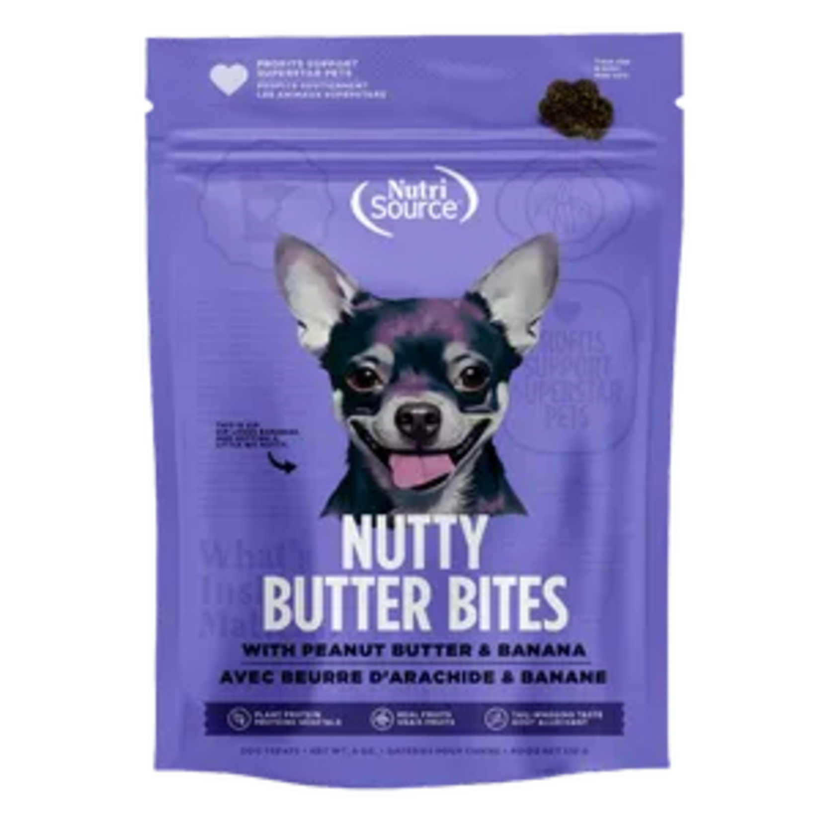 NutriSource Nutrisource Nutty Butter Bites Banana & Peanut Butter Dog Treats - 6 oz