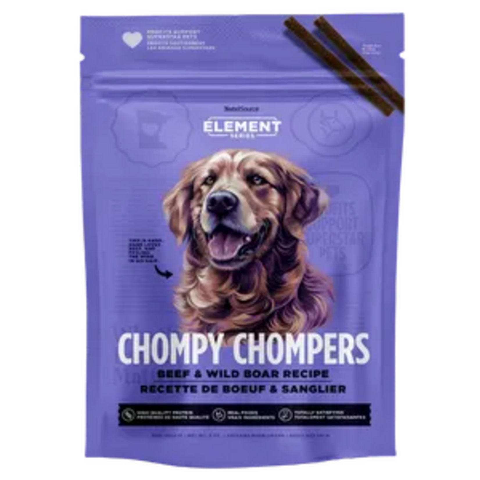 NutriSource Nutrisource Element Series Chompy Chompers Beef & Wild Boar Dog Treats - 6 oz
