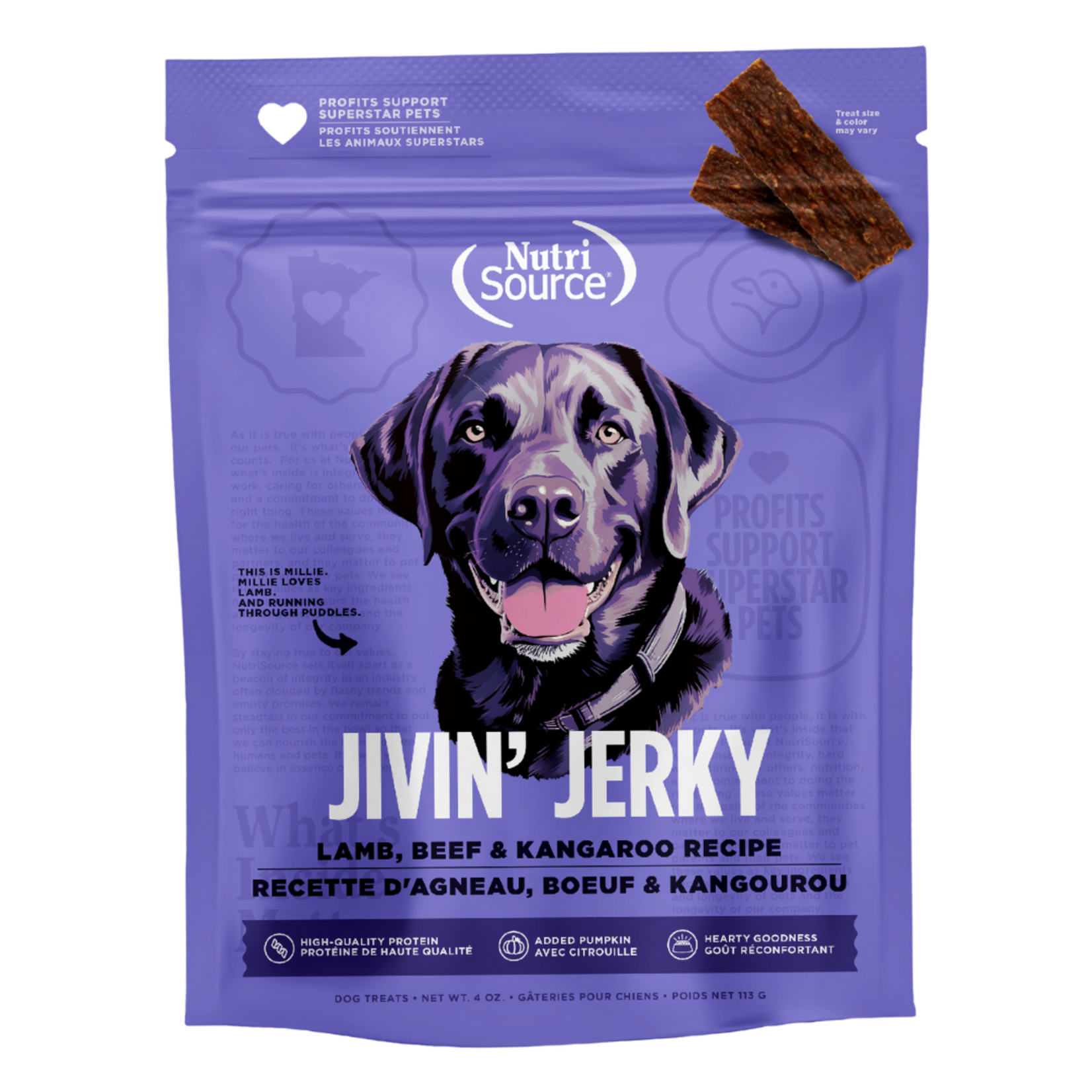 NutriSource Nutrisource Jivin' Jerky Quail, Duck & Chicken Dog Treats - 4 oz