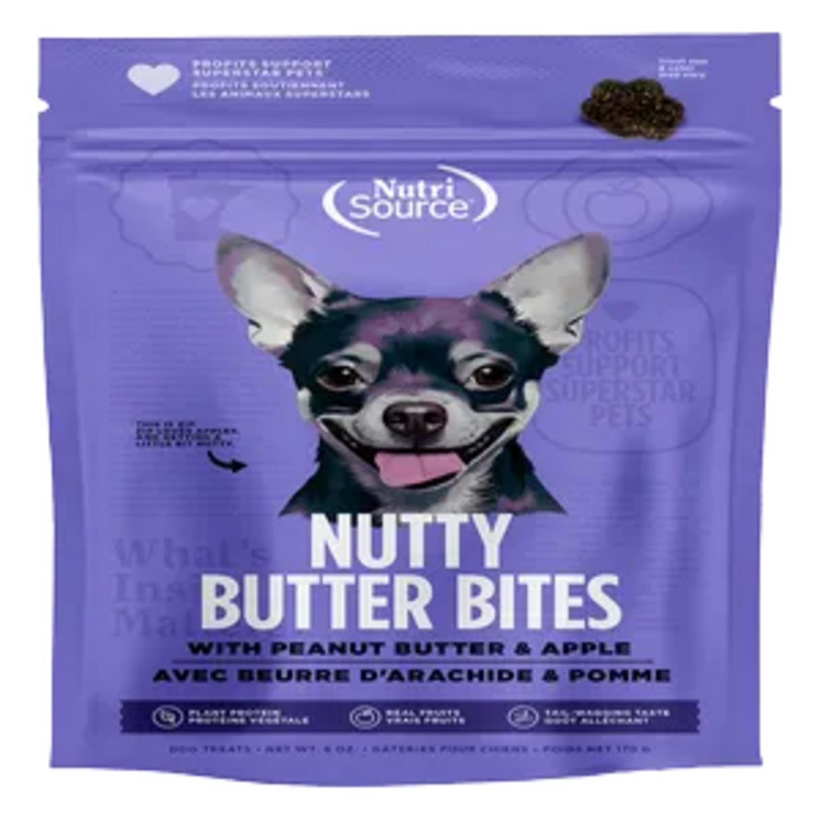 NutriSource Nutrisource Nutty Butter Bites Apple & Peanut Butter Dog Treats - 6 oz