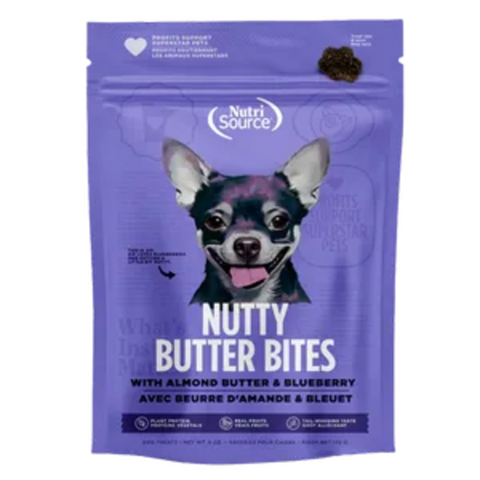 NutriSource Nutrisource Nutty Butter Bites Blueberry & Almond Butter Dog Treats - 6 oz