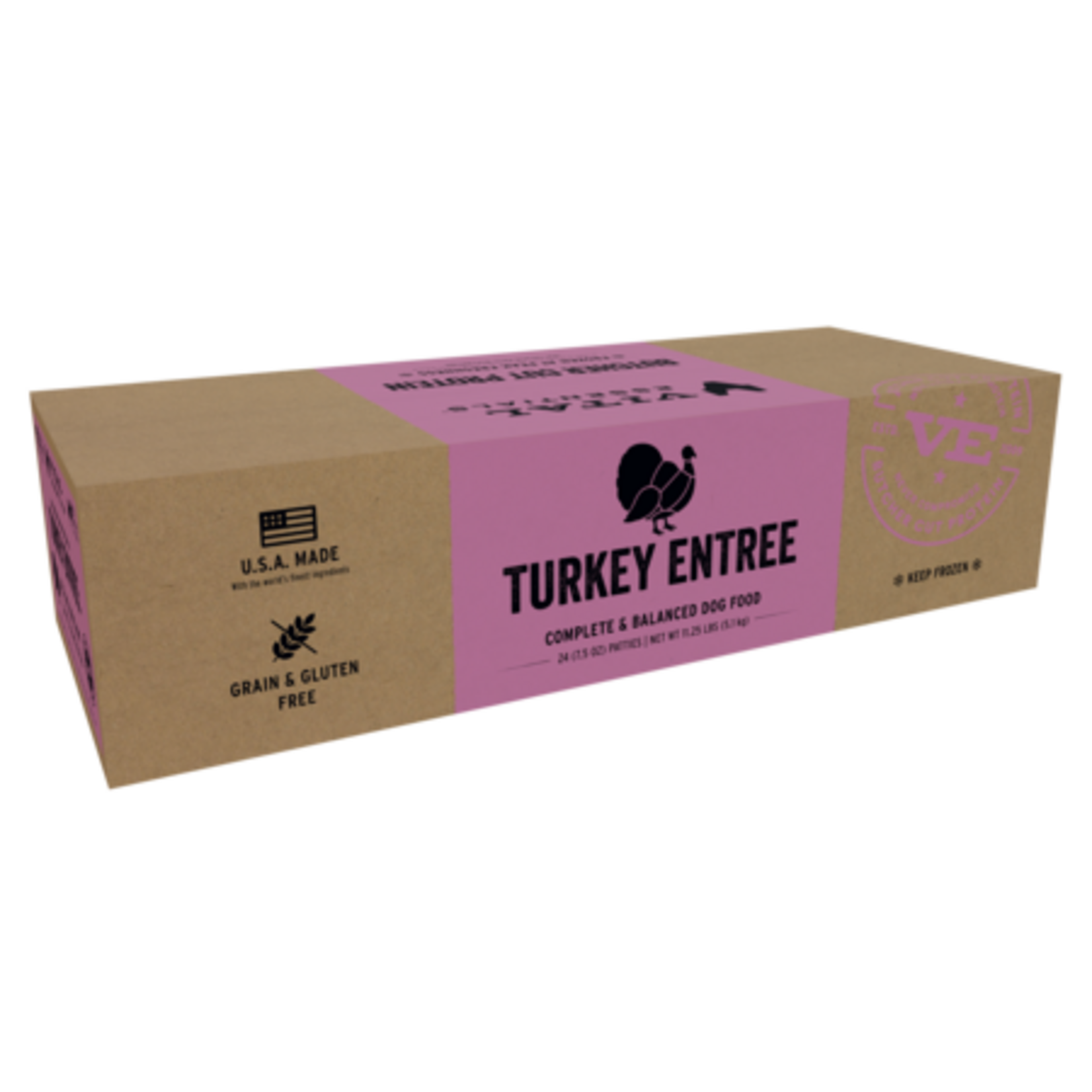 Vital Essentials Vital Essentials Frozen Raw Patties - Turkey Entree Complete Dog Food - 11.25 lb, 24 Count