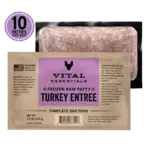 Vital Essentials Vital Essentials Frozen Raw Patty - Turkey Entree Complete Dog Food - 7.5 oz