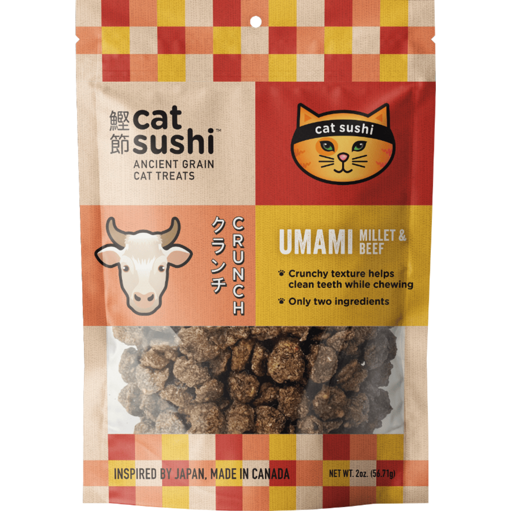 Earthly Pet Earthly Cat Sushi Crunch Treats - Umami Millet & Beef - 2 oz