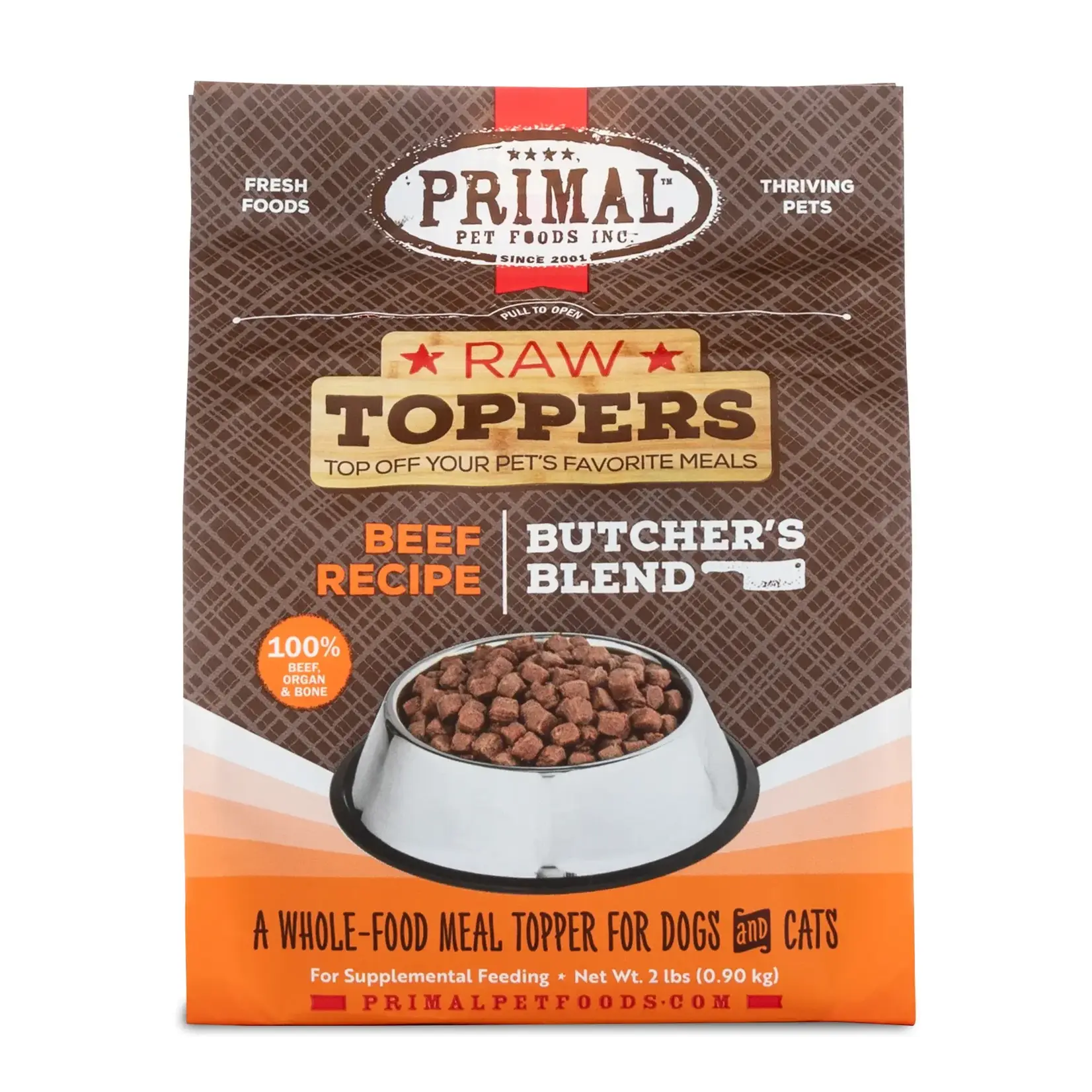 Primal Primal Raw Toppers Butcher's Blend Beef Recipe Frozen Dog & Cat Food - 2 lb
