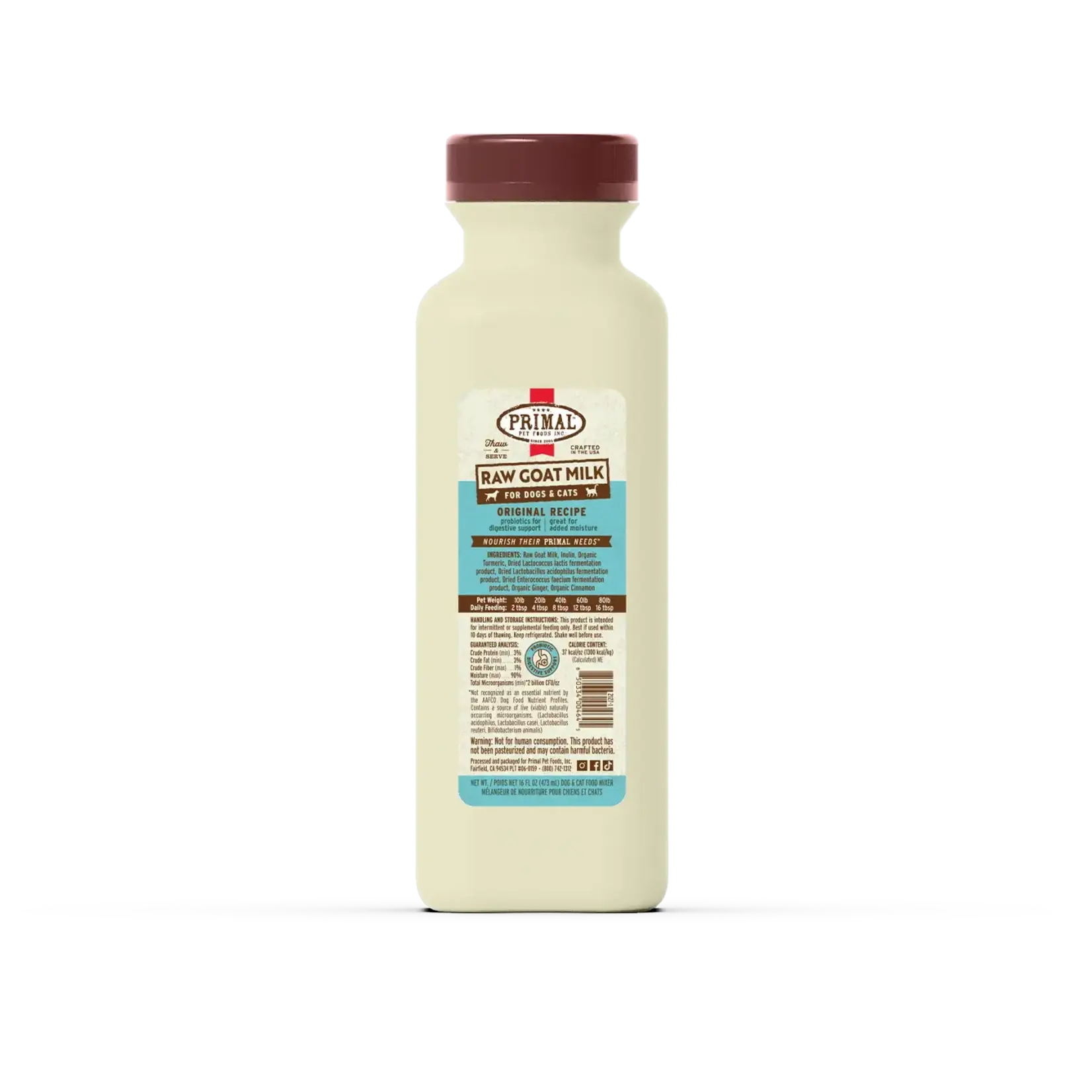 Primal Primal Raw Goat Milk Frozen for Dog & Cats - Original Recipe - 32 oz