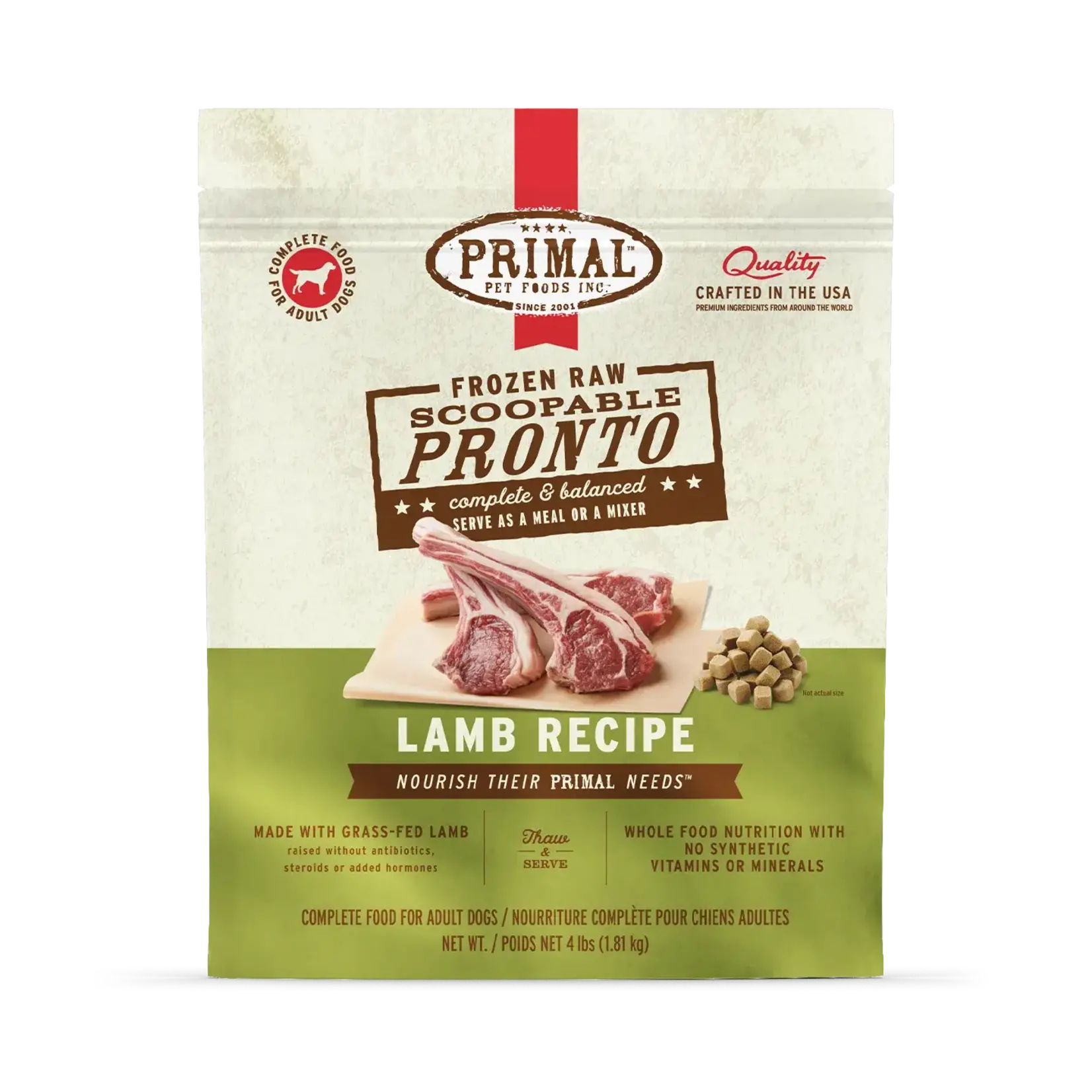 Primal Primal Raw Pronto Lamb Recipe Frozen Dog Food - 4 lb