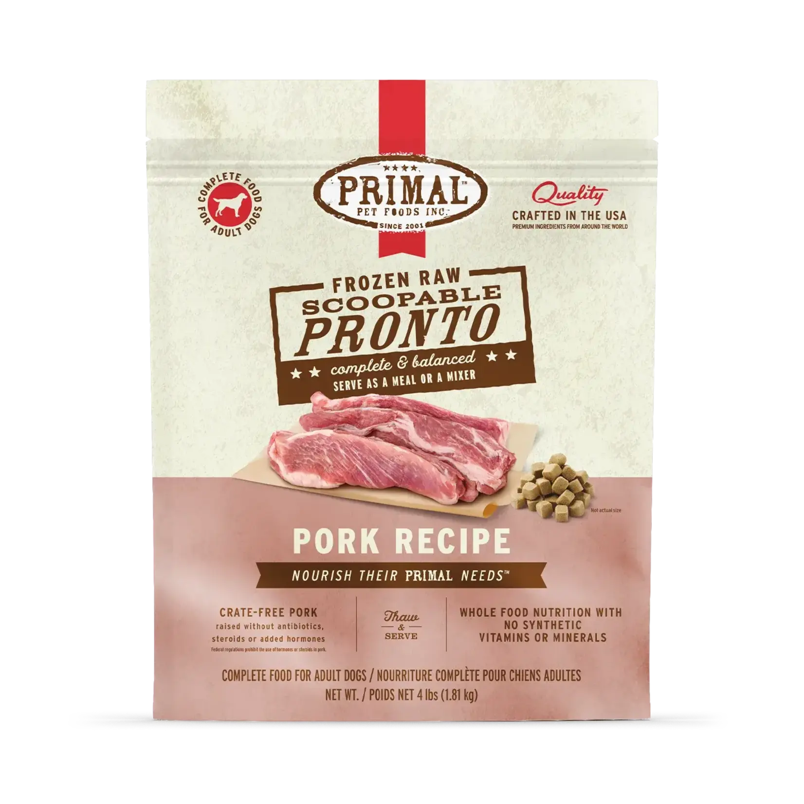 Primal Primal Raw Pronto Pork Recipe Frozen Dog Food - 4 lb