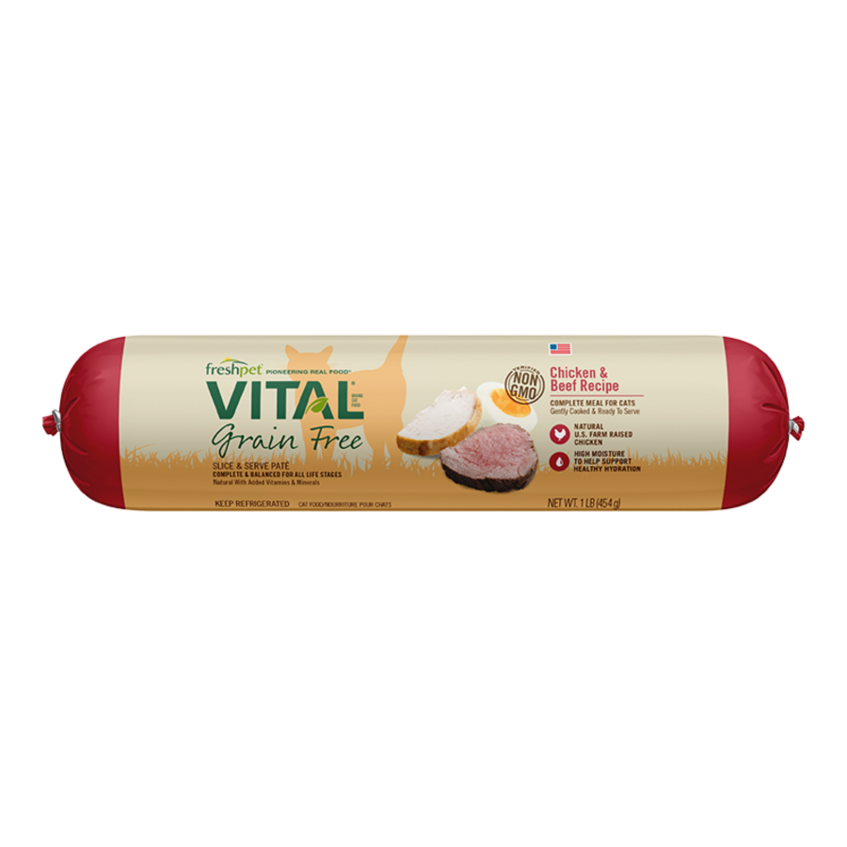 FreshPet Vital Grain Free Chicken & Beef Refrigerated Cat Food - 1 lb