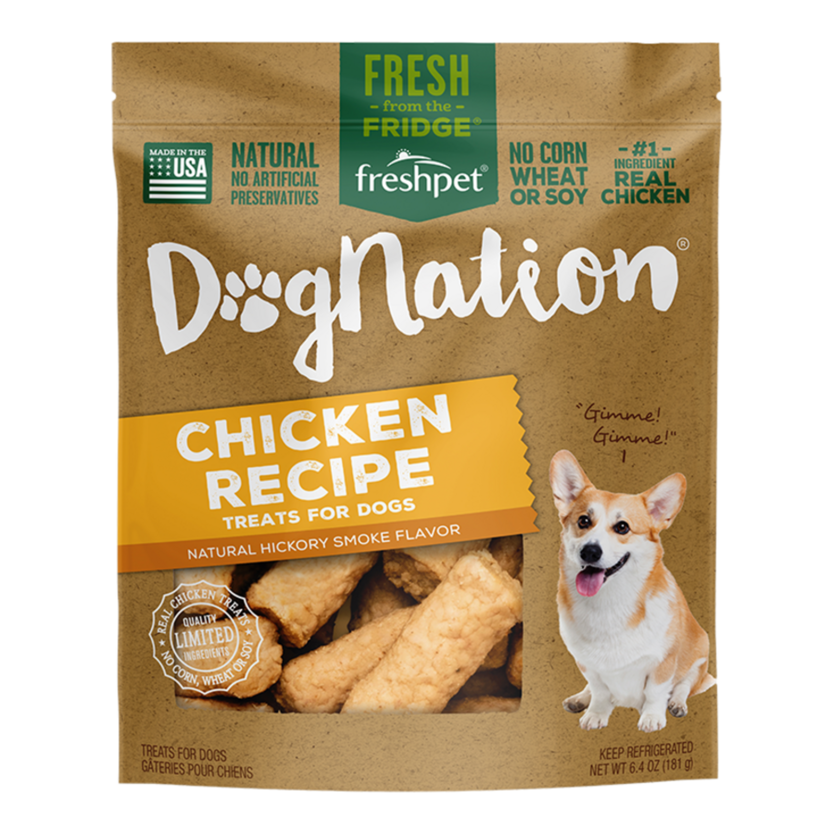 FreshPet Dog Nation Refrigerated Chicken Recipe Treats - 6.4 oz