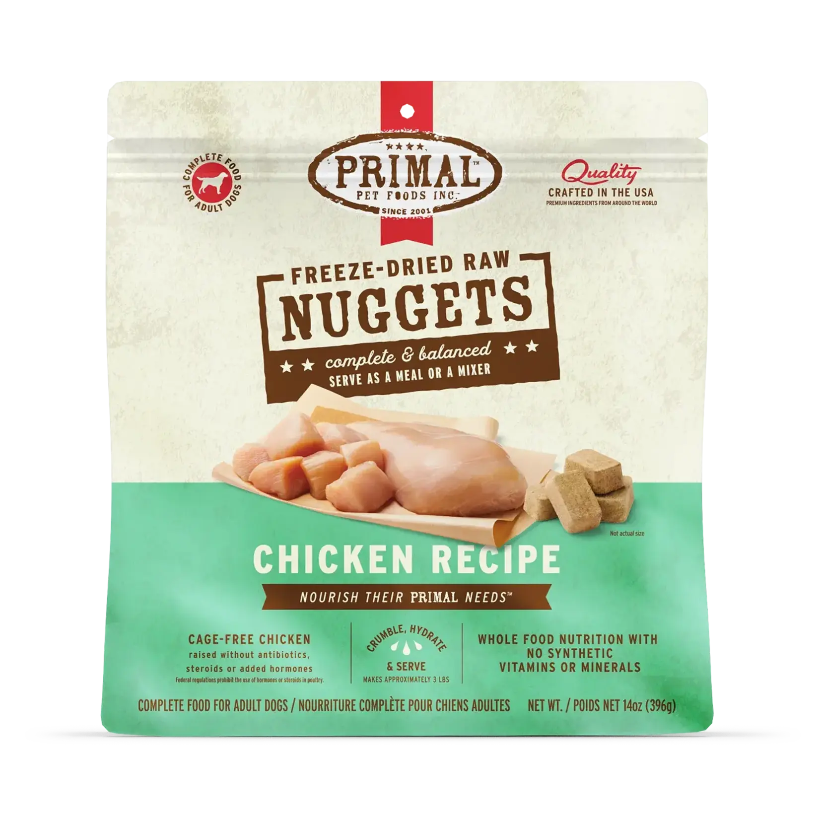 Primal Primal Freeze-Dried Raw Nuggets Chicken Formula Dog Food - 14 oz