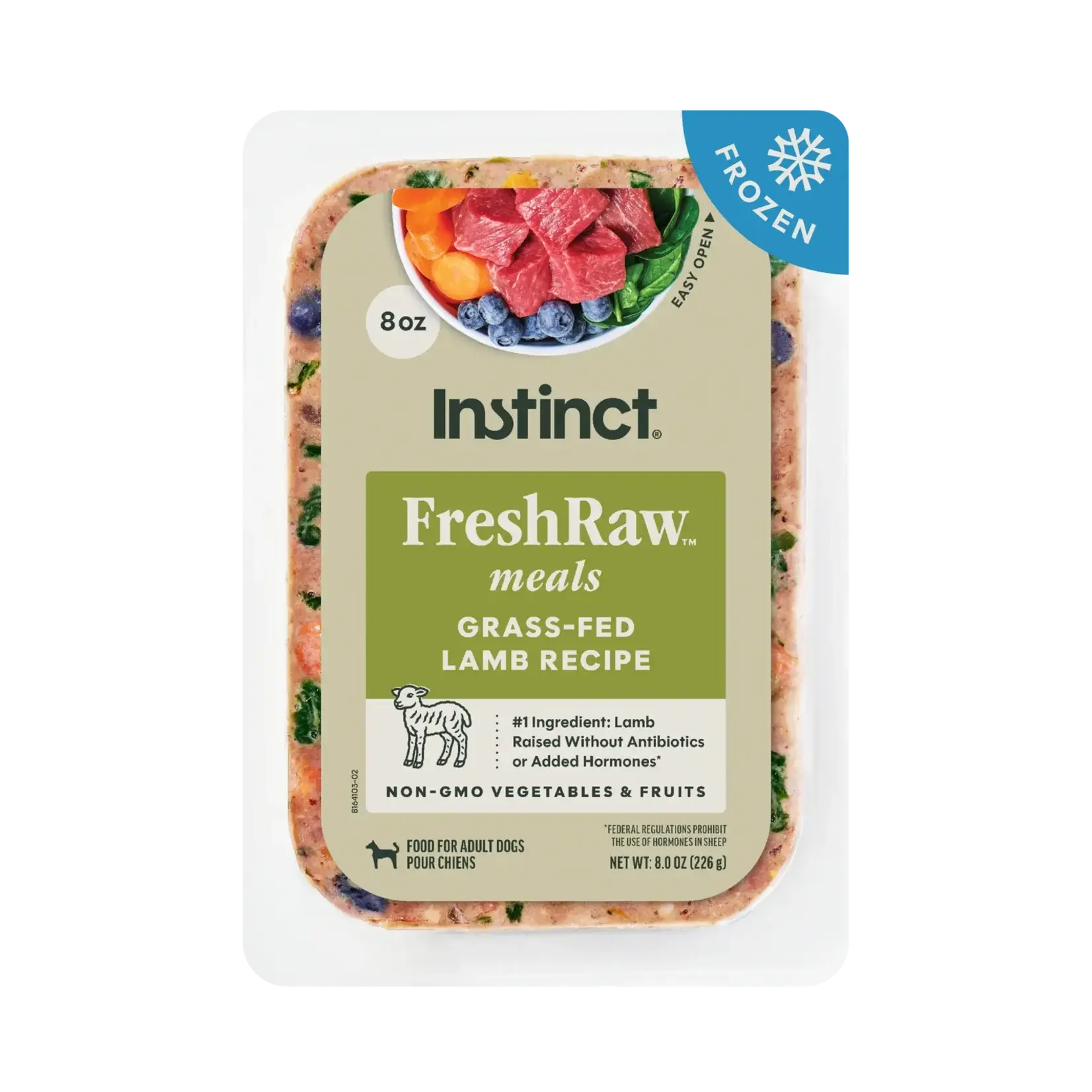 Instinct Instinct FreshRaw Meals Frozen Grass-Fed Lamb Dog Food - 8 oz